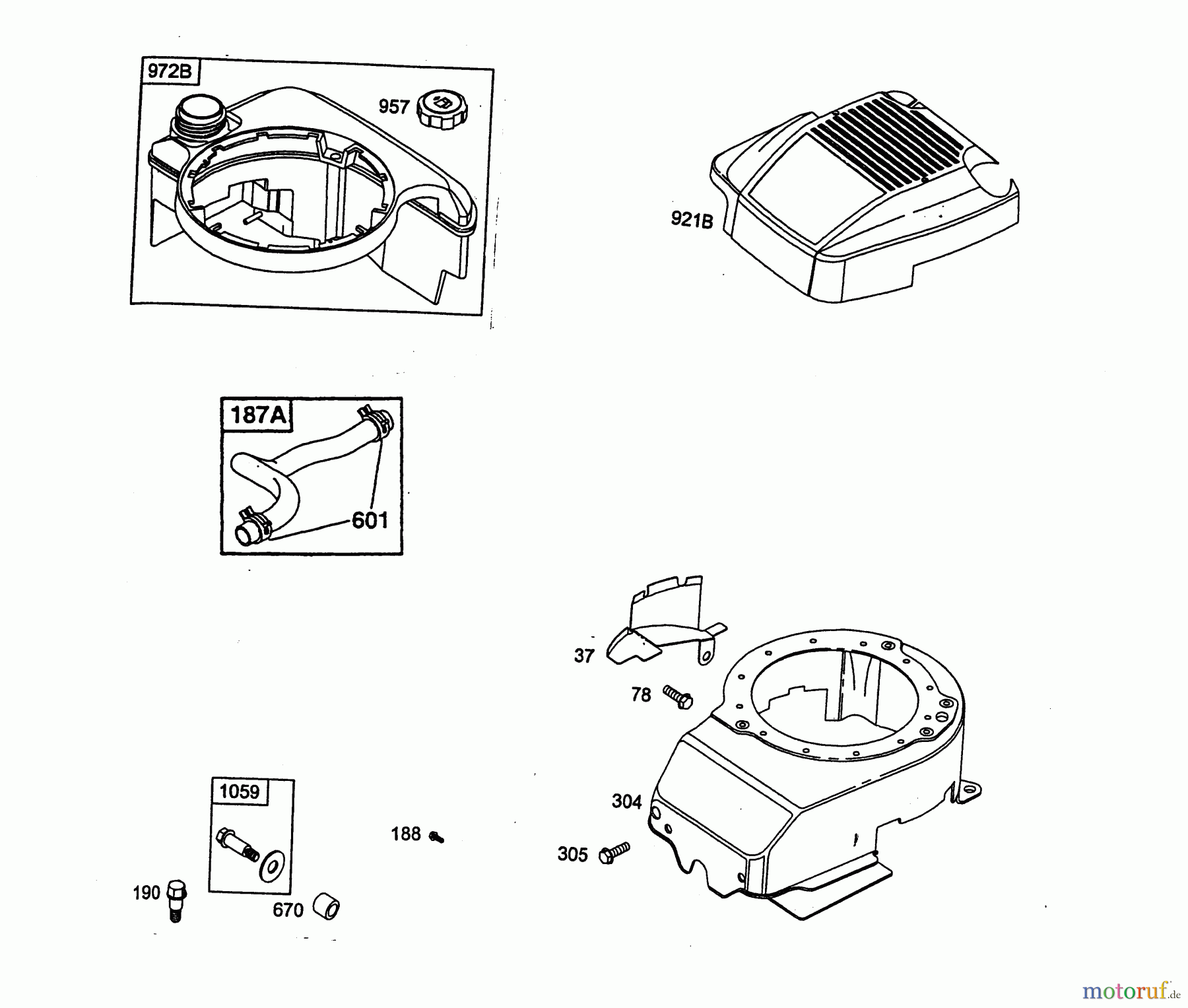  Wolf-Garten Petrol engines Briggs&Stratton Quantum 55 X-ES 2076060  (2003) Blower housing, Fuel tank