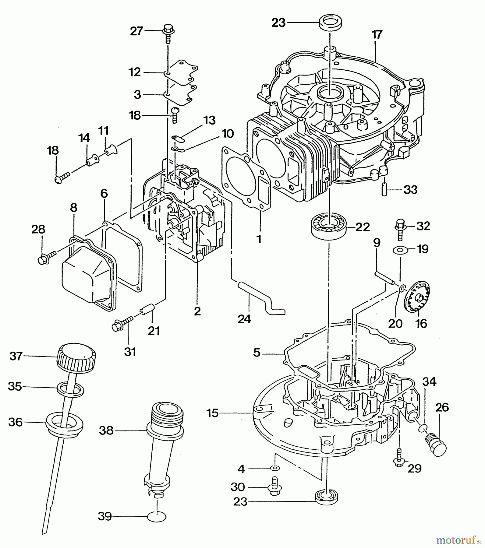  Wolf-Garten Petrol engines Kawasaki FC 150 V 2090065  (2003) Crankcase, Sump bases