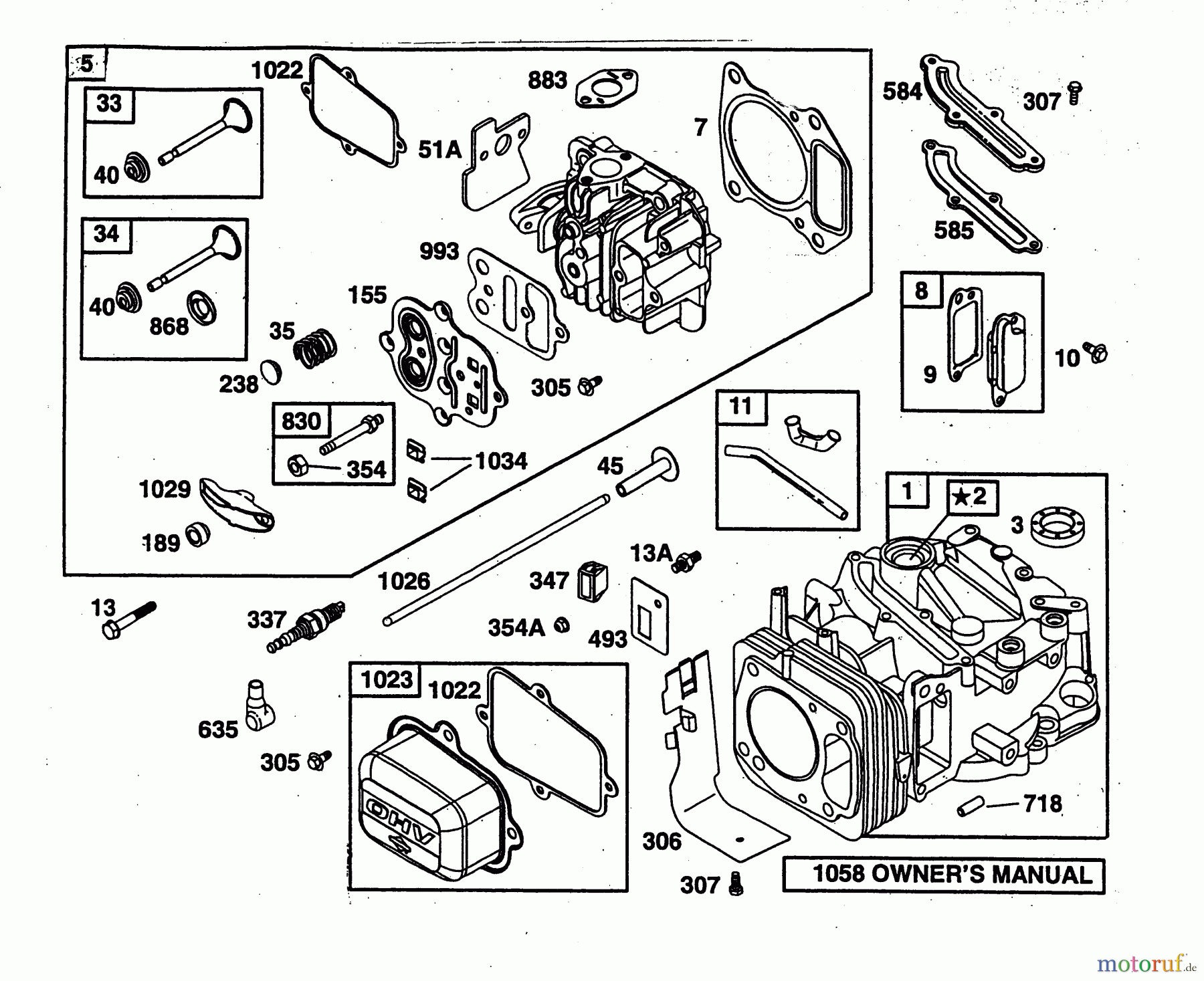  Wolf-Garten Petrol engines Briggs&Stratton Intek Edge SV 2057005  (2003) Crankcase, Cylinder head