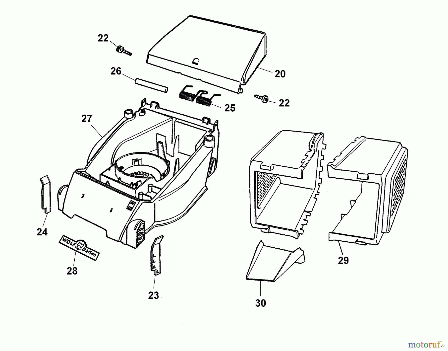 Wolf-Garten Electric mower Picco 32 ER 4901002 Series E, F (2004) Deck housing