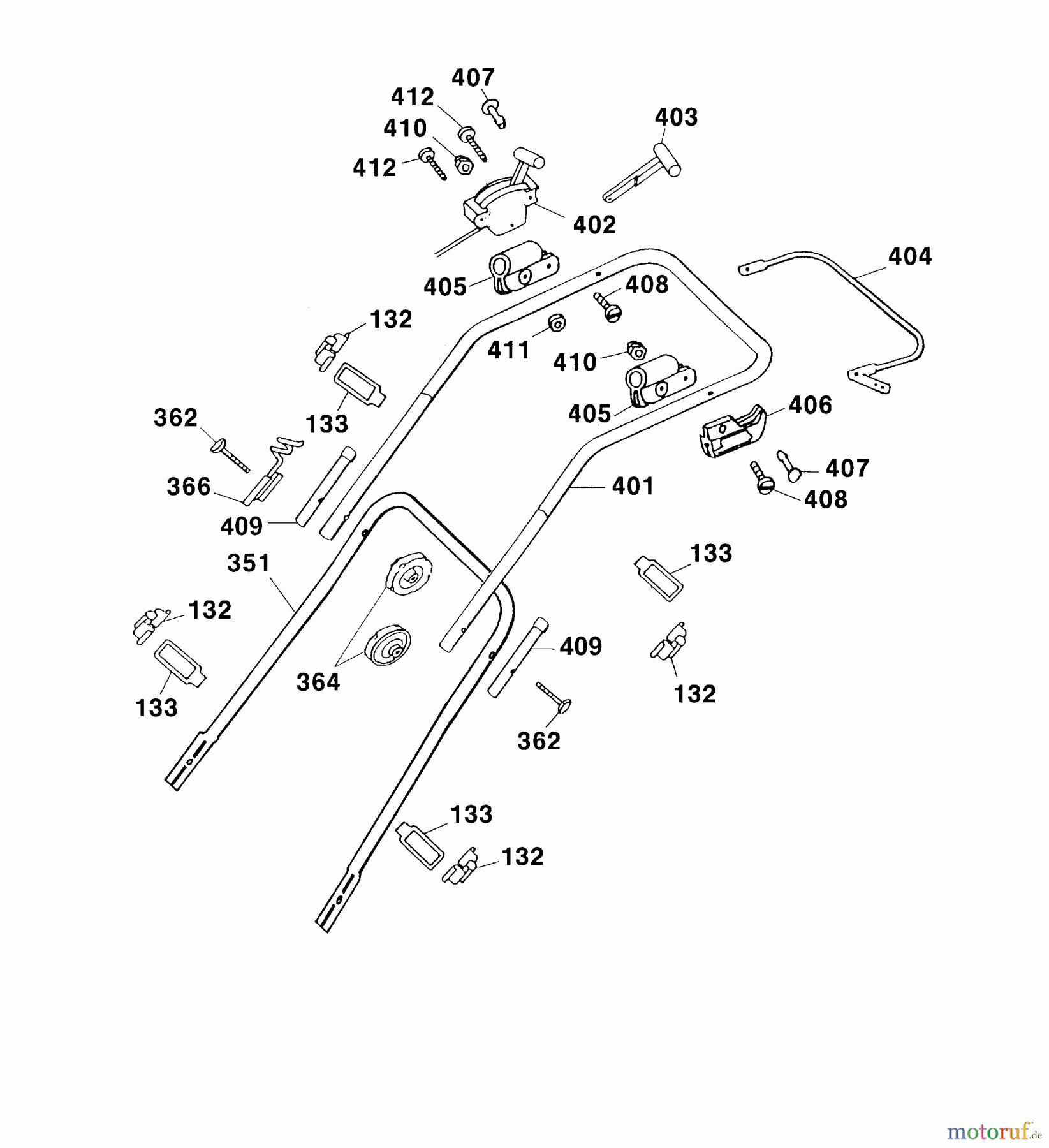  Wolf-Garten Petrol mower Premio 46 B 4611000 Series E  (2004) Handle