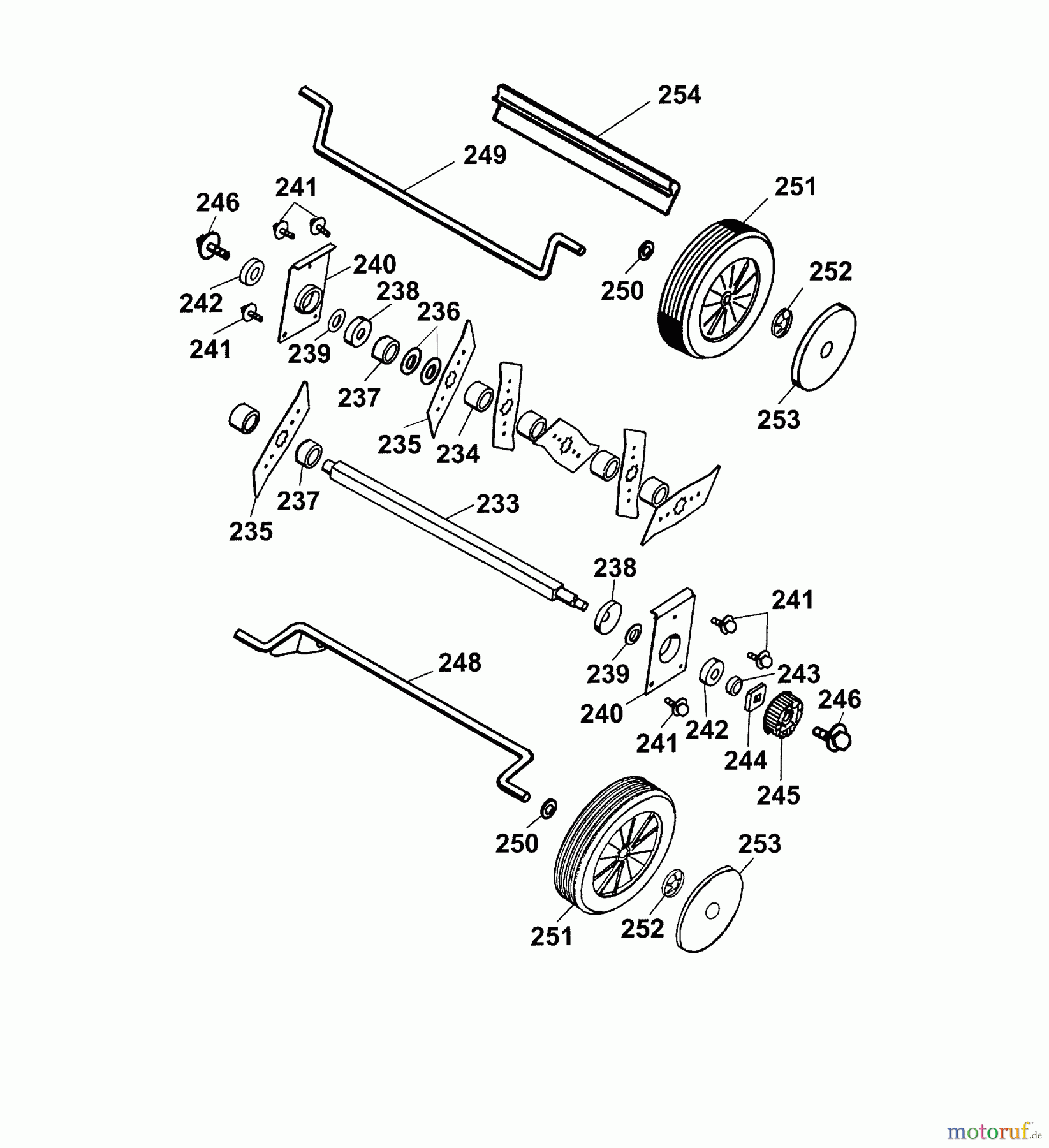 Wolf-Garten Electric verticutter UV 30 EV 3630680 Series B, C (2004) Rotor, Wheels