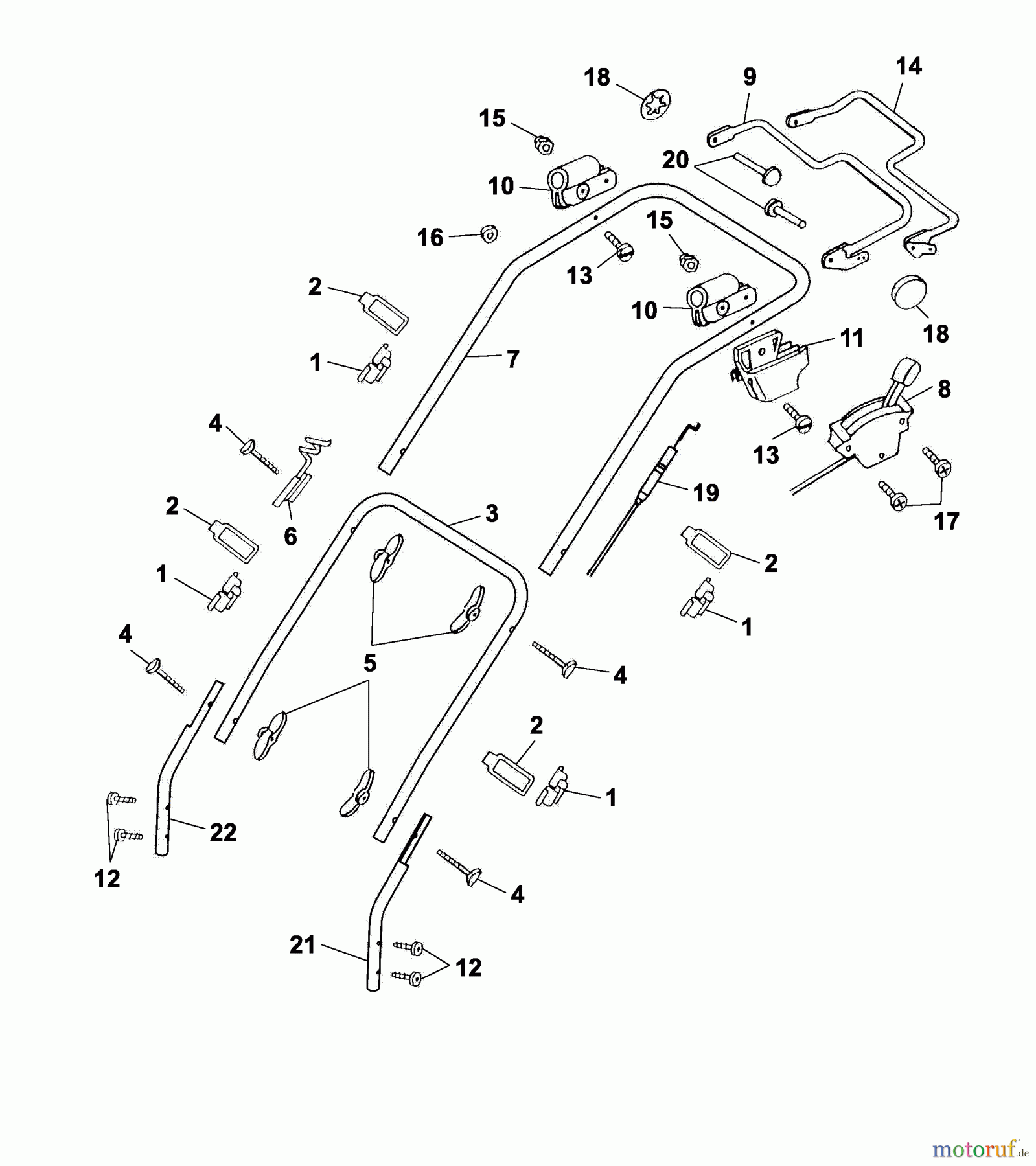 Wolf-Garten Petrol mower self propelled Esprit 40 BA 4005000 Series F (2005) Handle