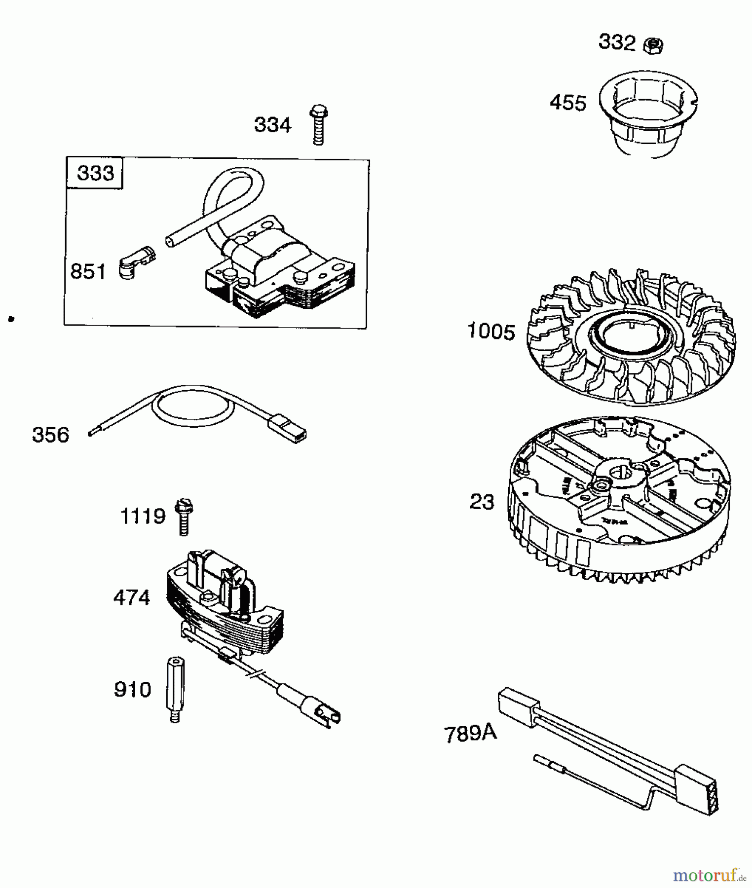 Wolf-Garten Petrol engines Briggs&Stratton Intek 825 2057007 (2008) Flywheel, Ignition coil