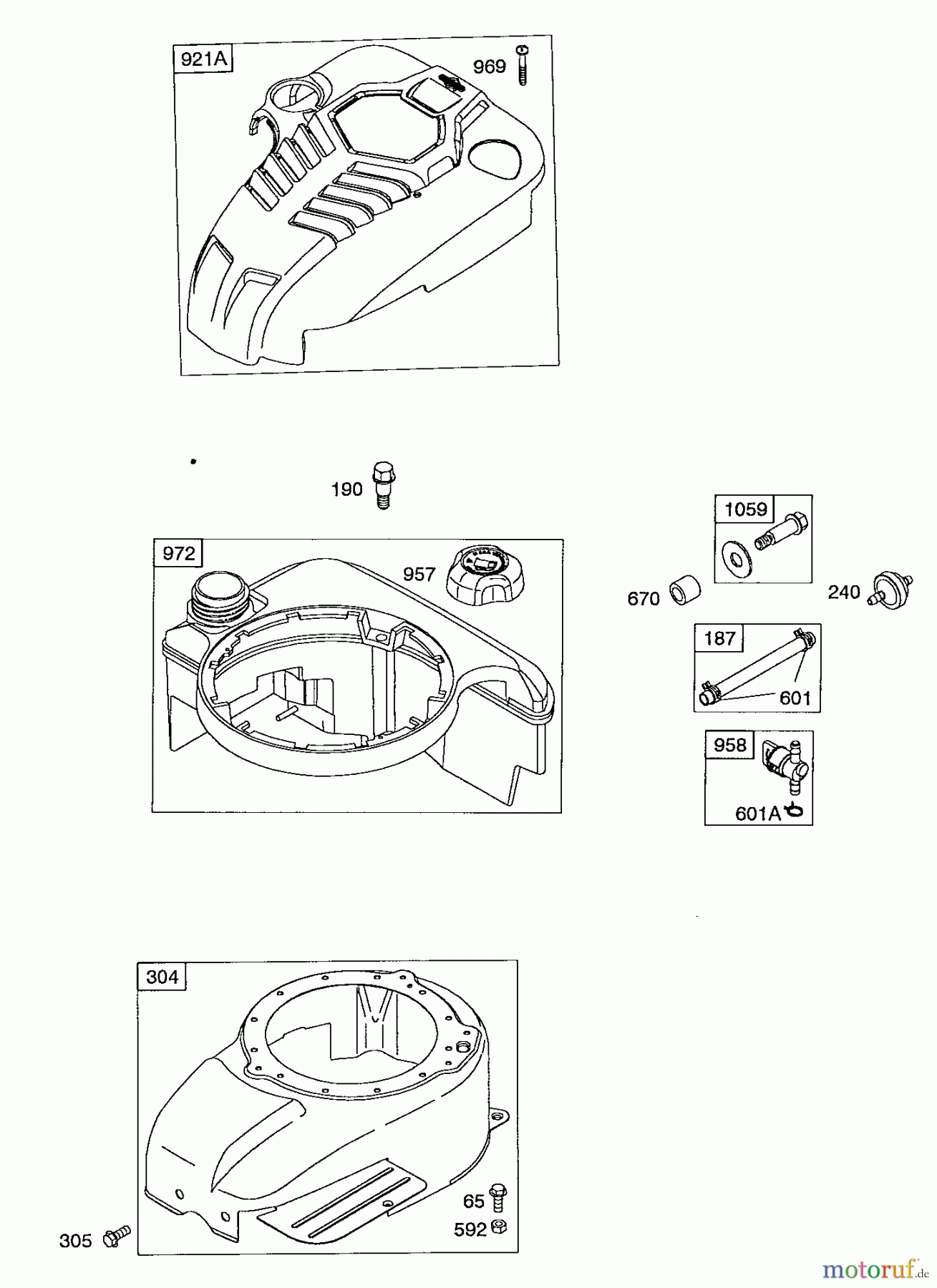 Wolf-Garten Petrol engines Briggs&Stratton Intek 825 2057007 (2008) Blower housing, Fuel tank