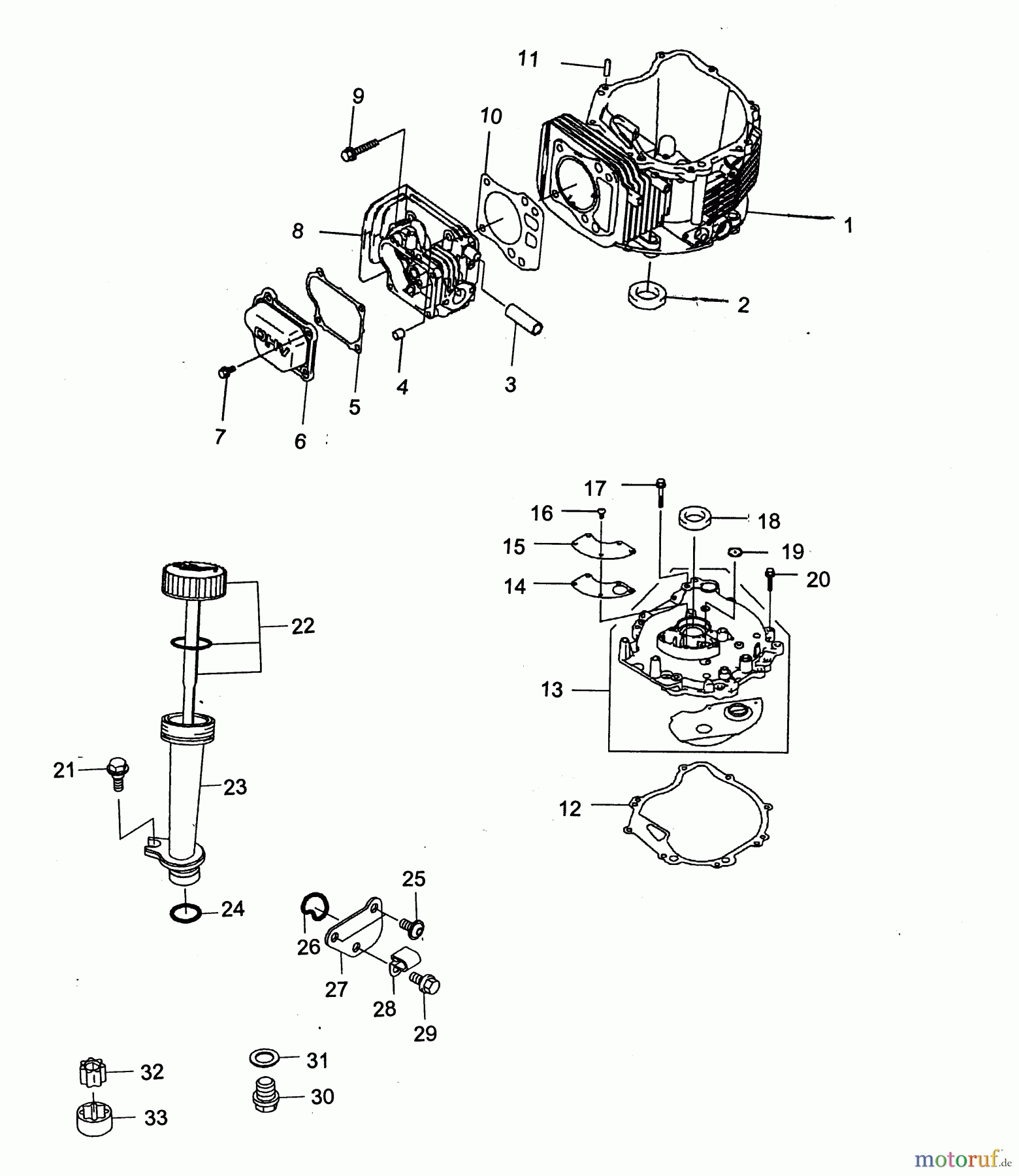 Wolf-Garten Petrol engines Kawasaki FJ 180 V 2094000 (2005) Crankcase, Cylinder head