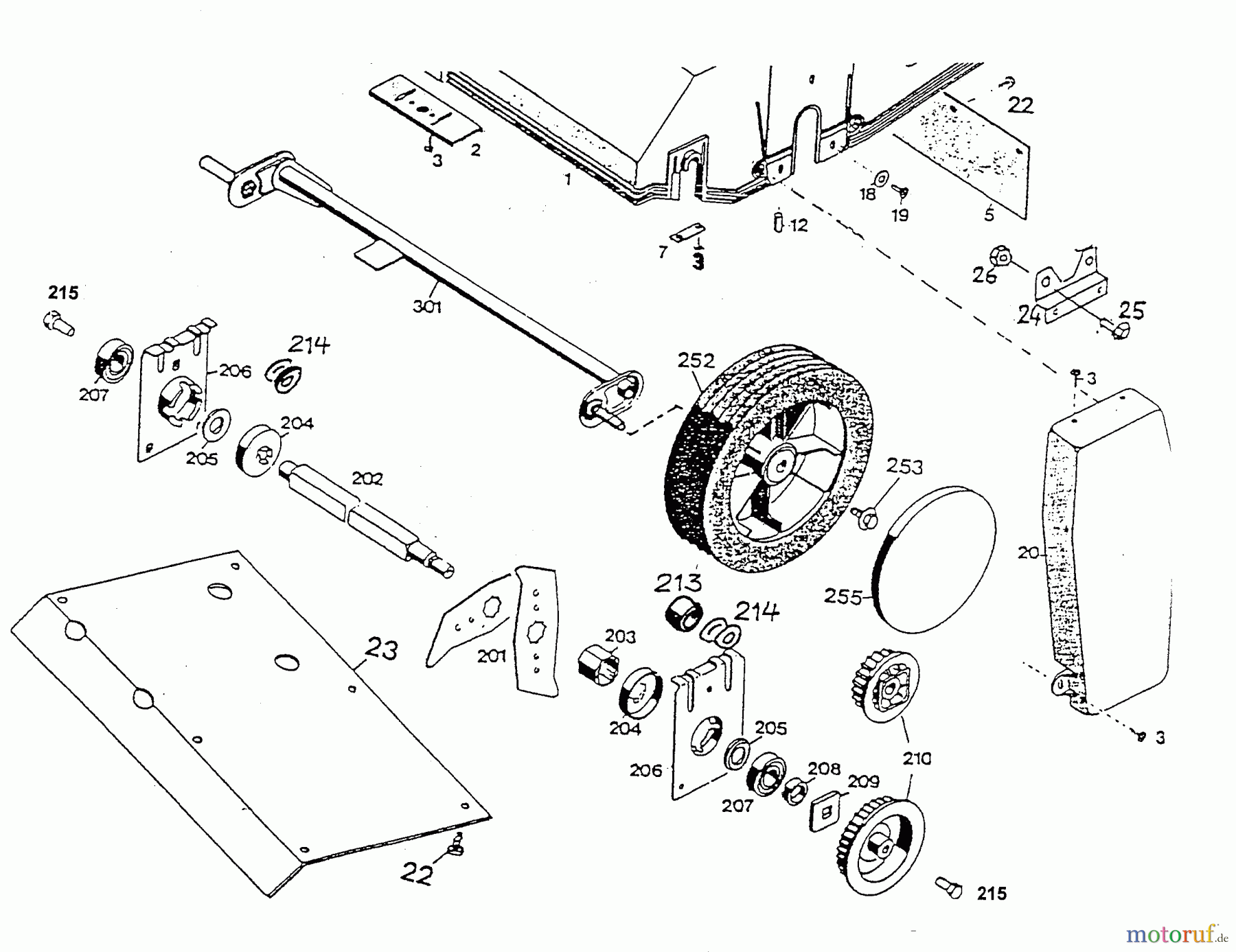  Wolf-Garten Electric verticutter UV 32 E 3585006 Series A  (2001) Rotor, Wheels