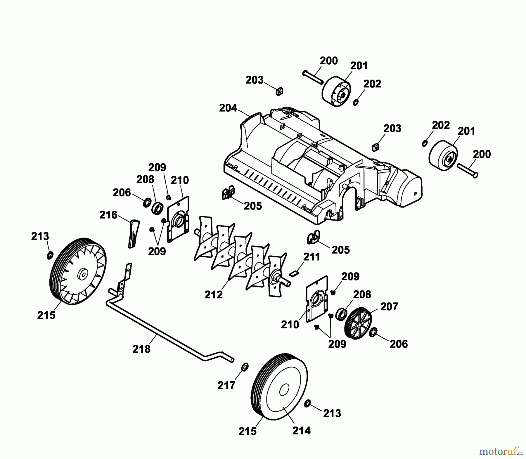  Wolf-Garten Electric verticutter UV 29 EV 3618003 Series A  (2006) Rotor, Wheels