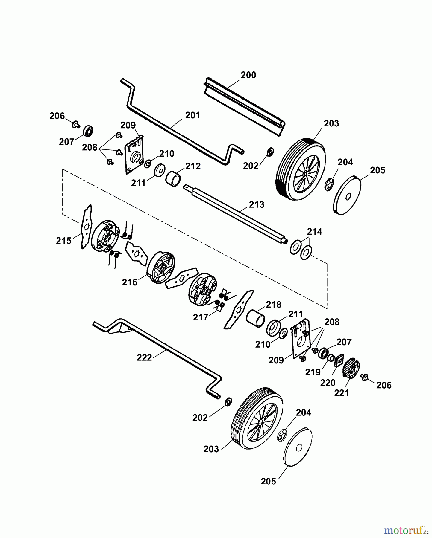 Wolf-Garten Electric verticutter UV 30 EV plus 3630880 Series A (2007) Rotor, Wheels