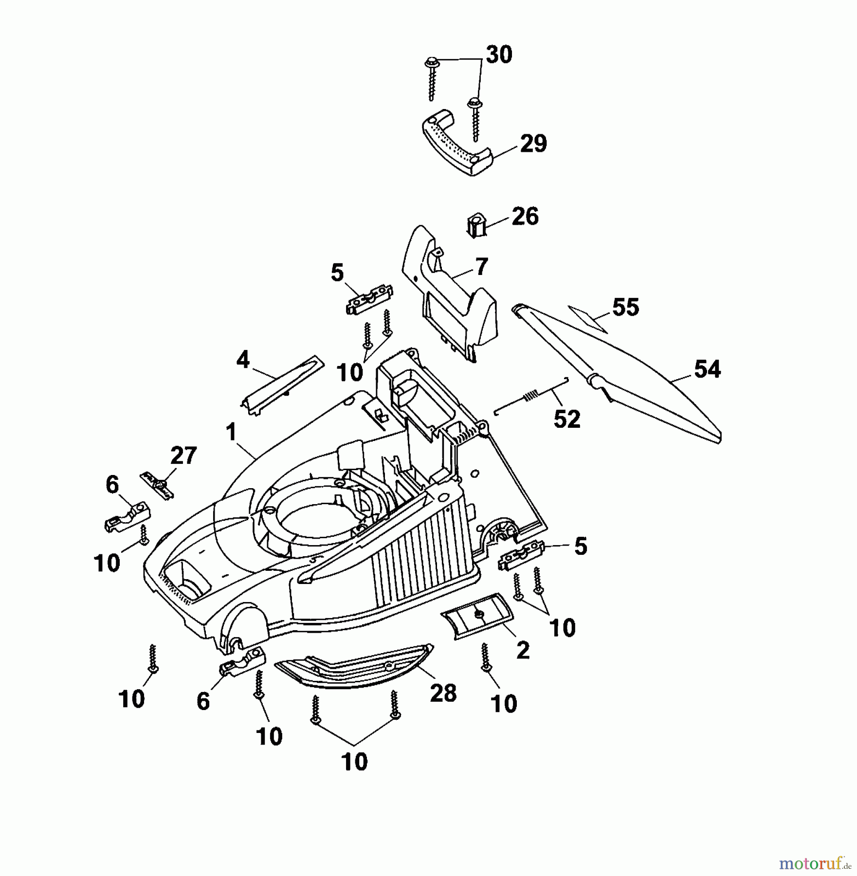 Wolf-Garten Petrol mower self propelled Esprit 40 TA 4007000 Series A (2001) Deck housing
