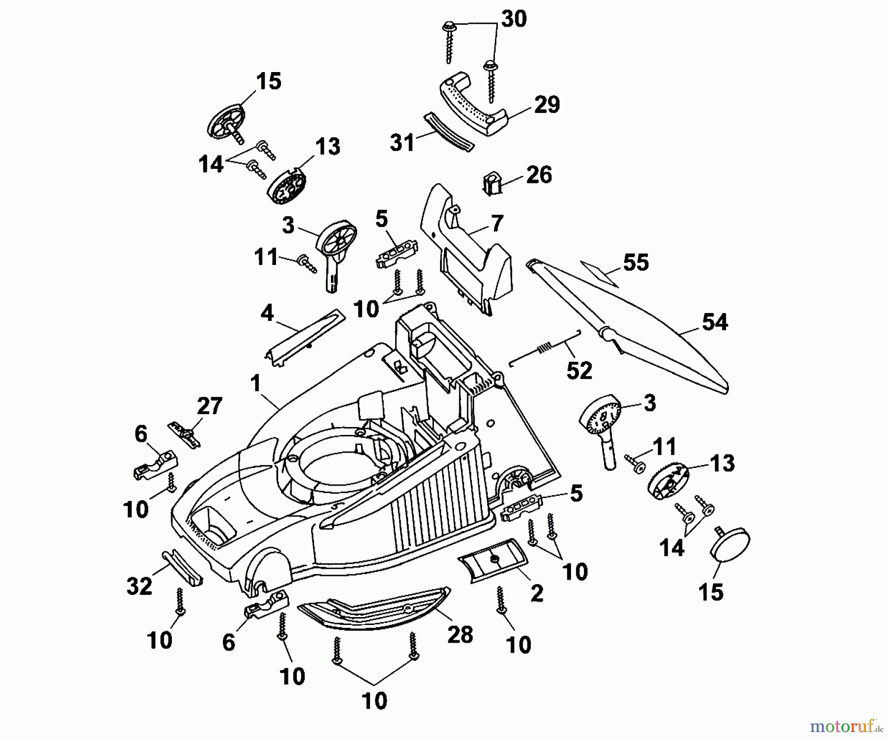  Wolf-Garten Petrol mower Power Edition 40 H 4011005 Series A  (2001) Deck housing