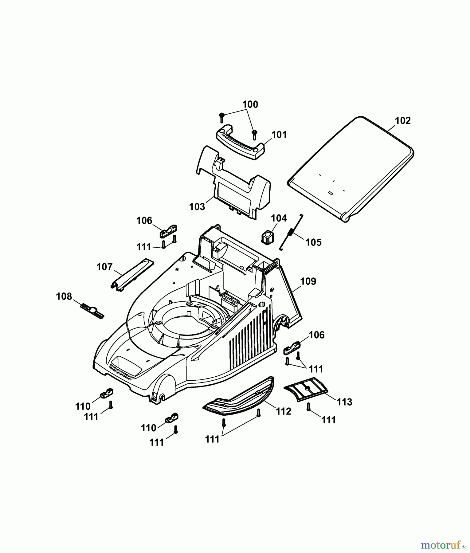  Wolf-Garten Electric mower Esprit 40 E 4020680 Series H  (2007) Deck housing