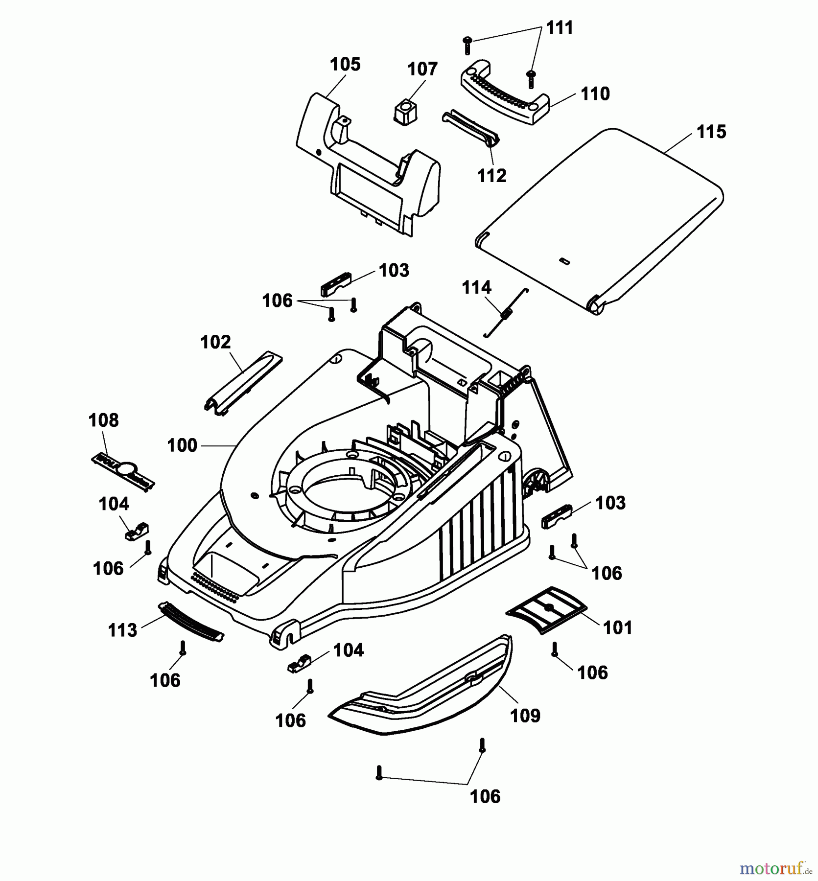 Wolf-Garten Electric mower Power Edition 40 E 4028003 Series F (2005) Deck housing
