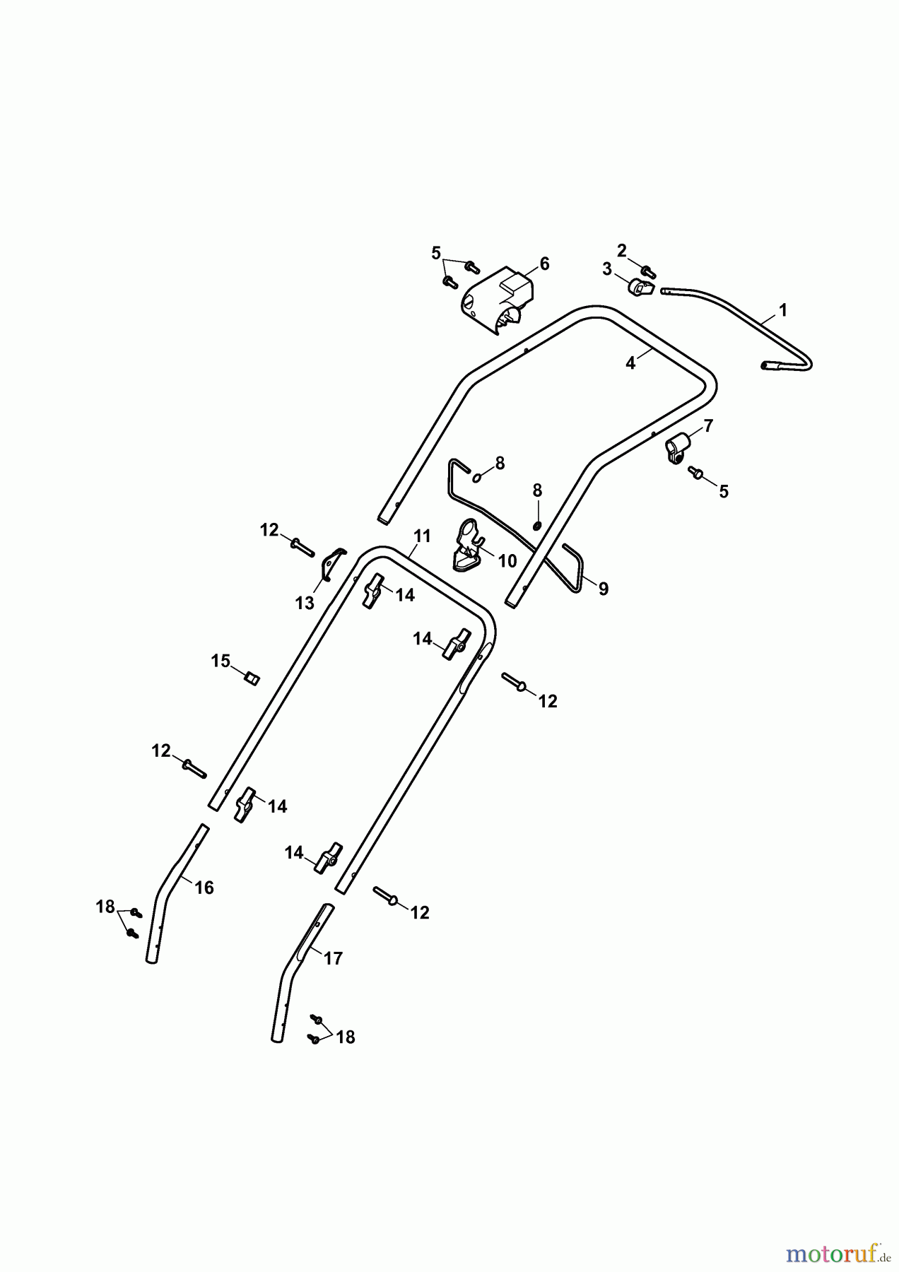 Wolf-Garten Electric mower Power Edition 40 E 4048000 Series B (2007) Handle