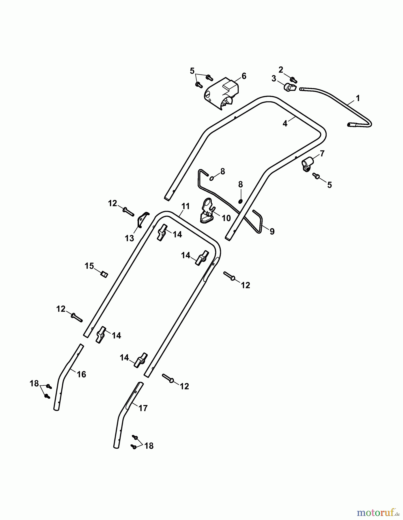 Wolf-Garten Electric mower Power Edition 40 E 4048003 Series B (2007) Handle