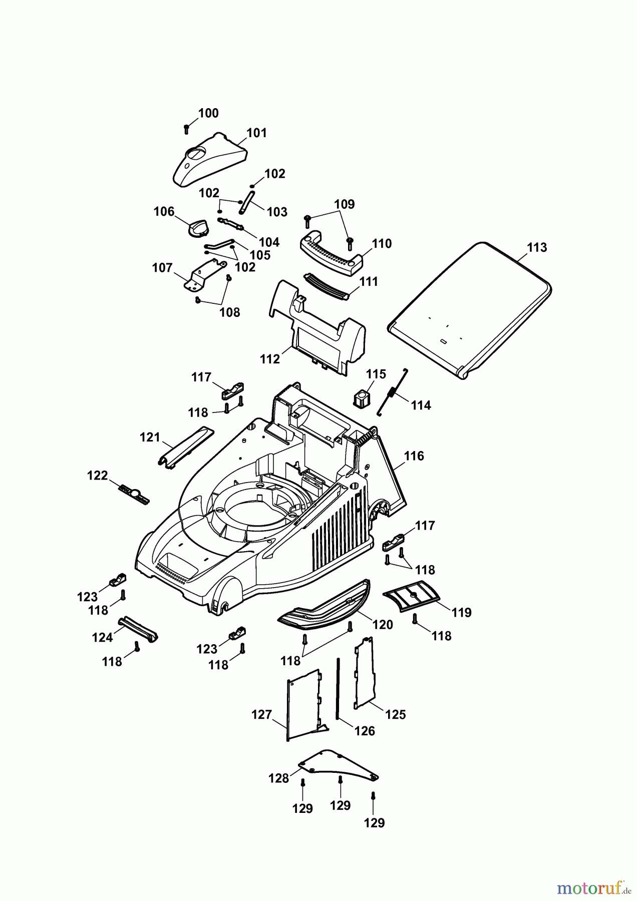  Wolf-Garten Electric mower self propelled Power Edition 40 EA 4049003 Series B  (2007) Deck housing