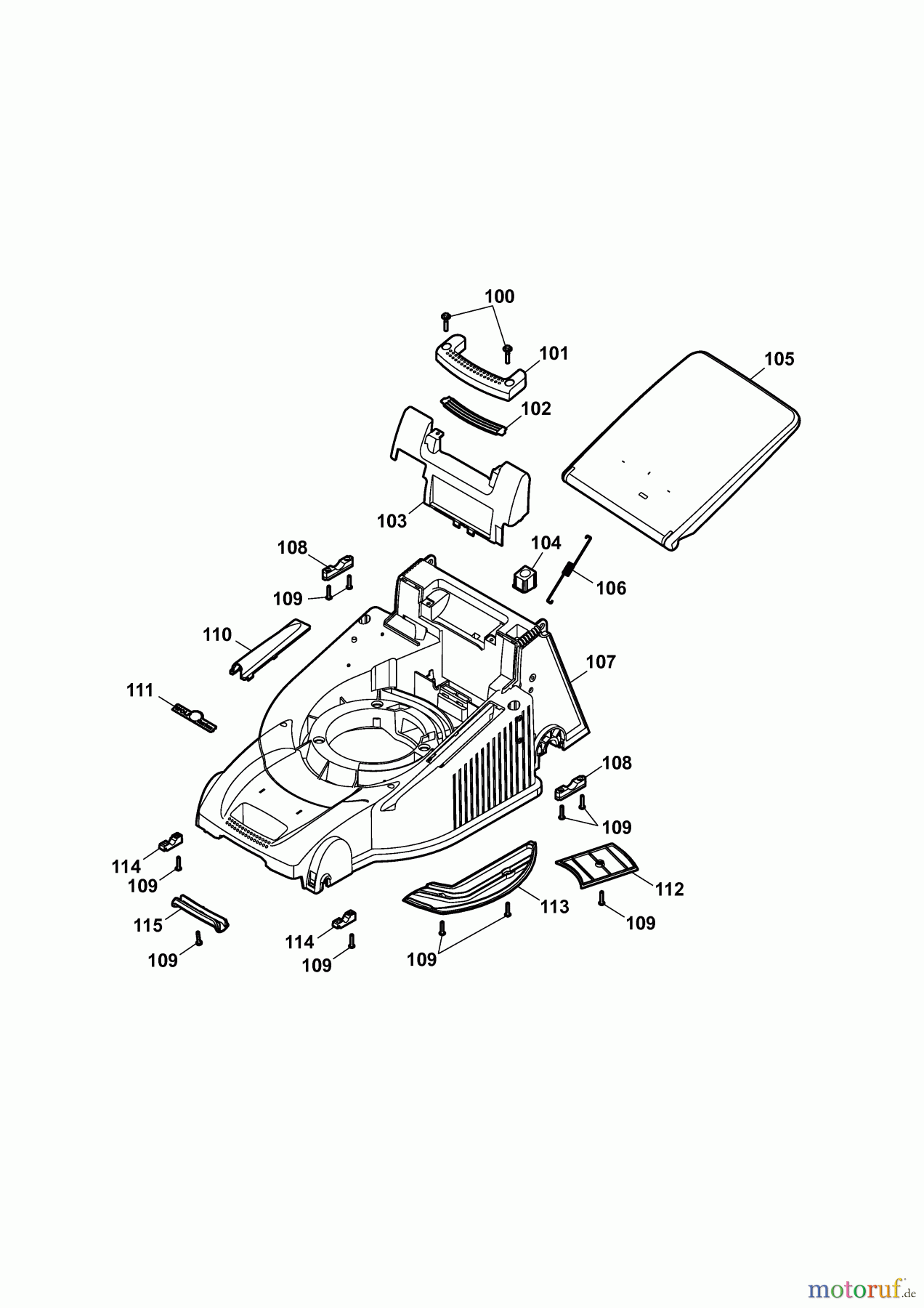  Wolf-Garten Petrol mower self propelled Power Edition 40 BA 4058000 Series C  (2009) Deck housing