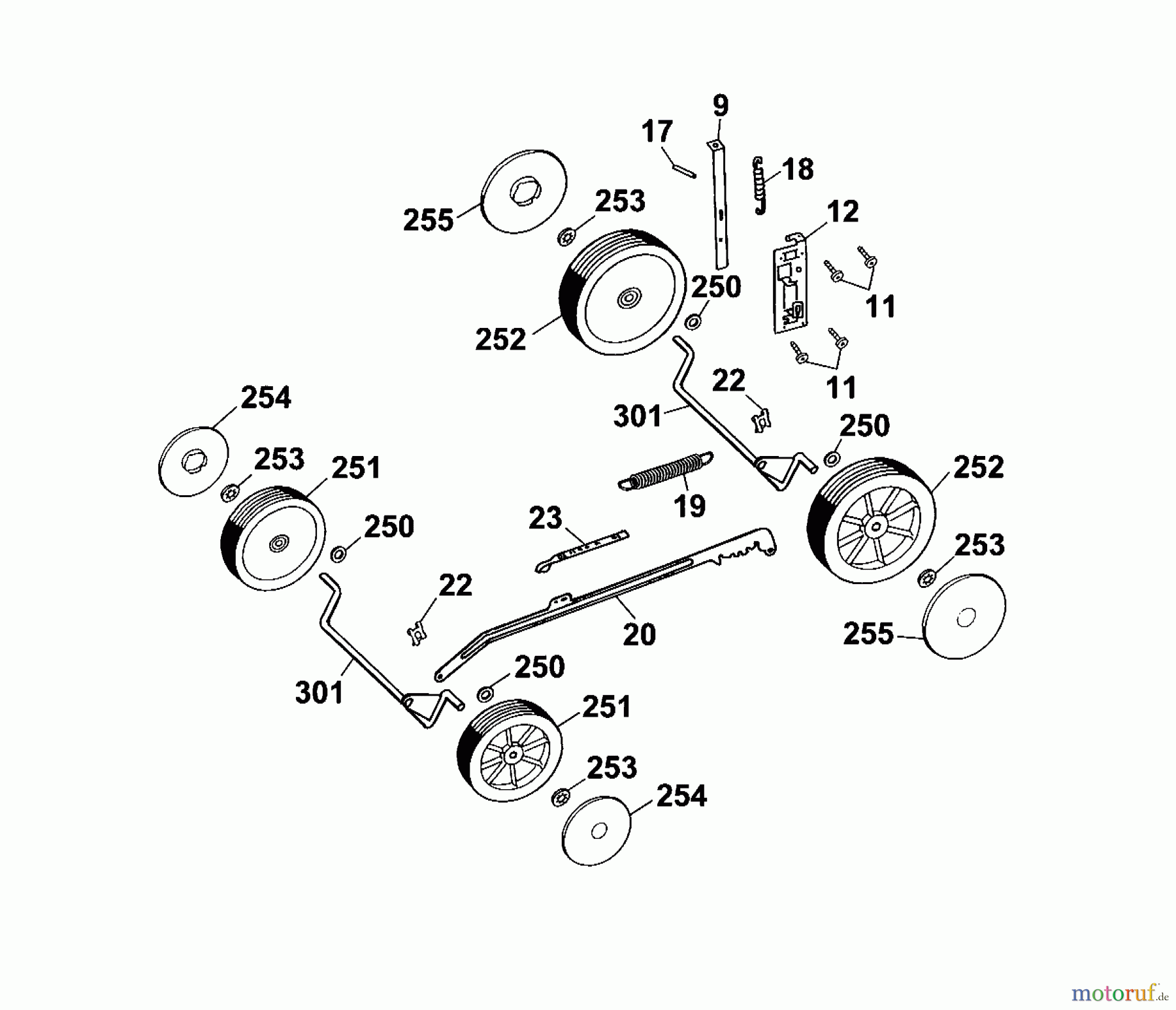  Wolf-Garten Electric mower Premio 40 EKF 4026003 Series A, B  (2002) Wheels, Cutting hight adjustment