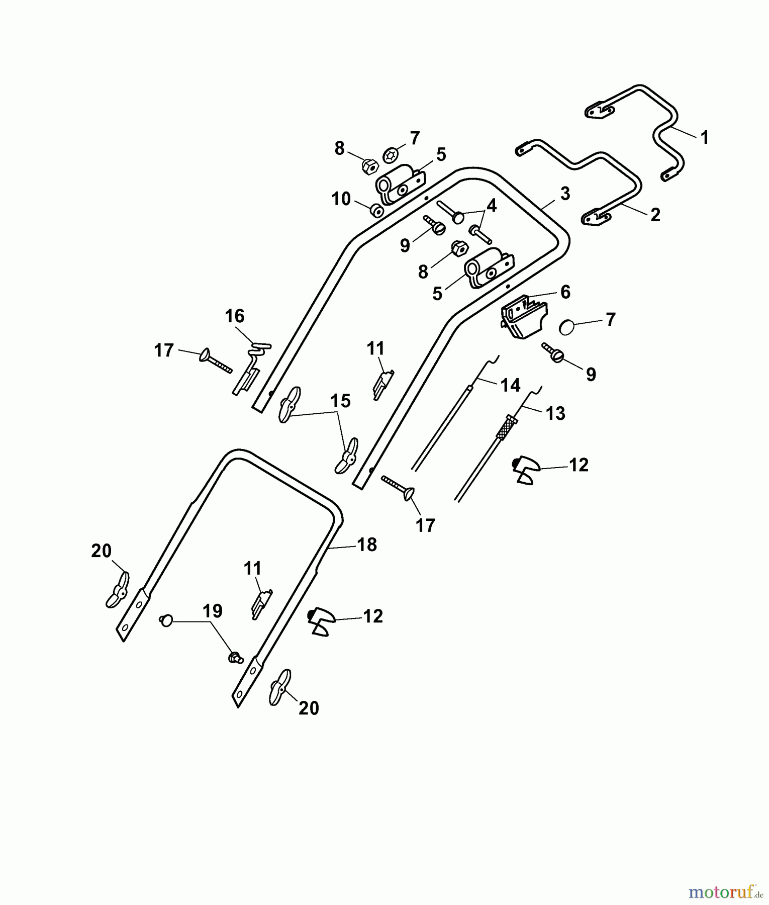 Wolf-Garten Petrol mower self propelled 2.48 BA 4218000 Series E (2007) Handle