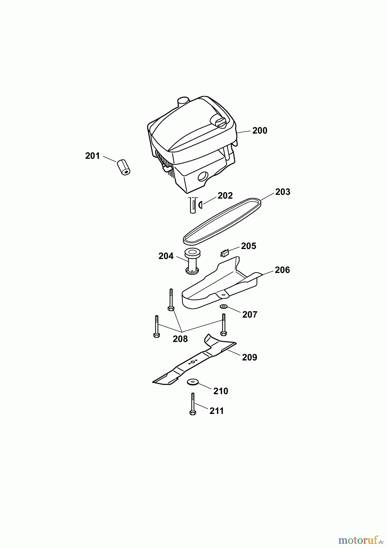 Wolf-Garten Petrol mower self propelled XQ 4 HW 4238006 Series B (2009) Blade, Blade adapter, Engine