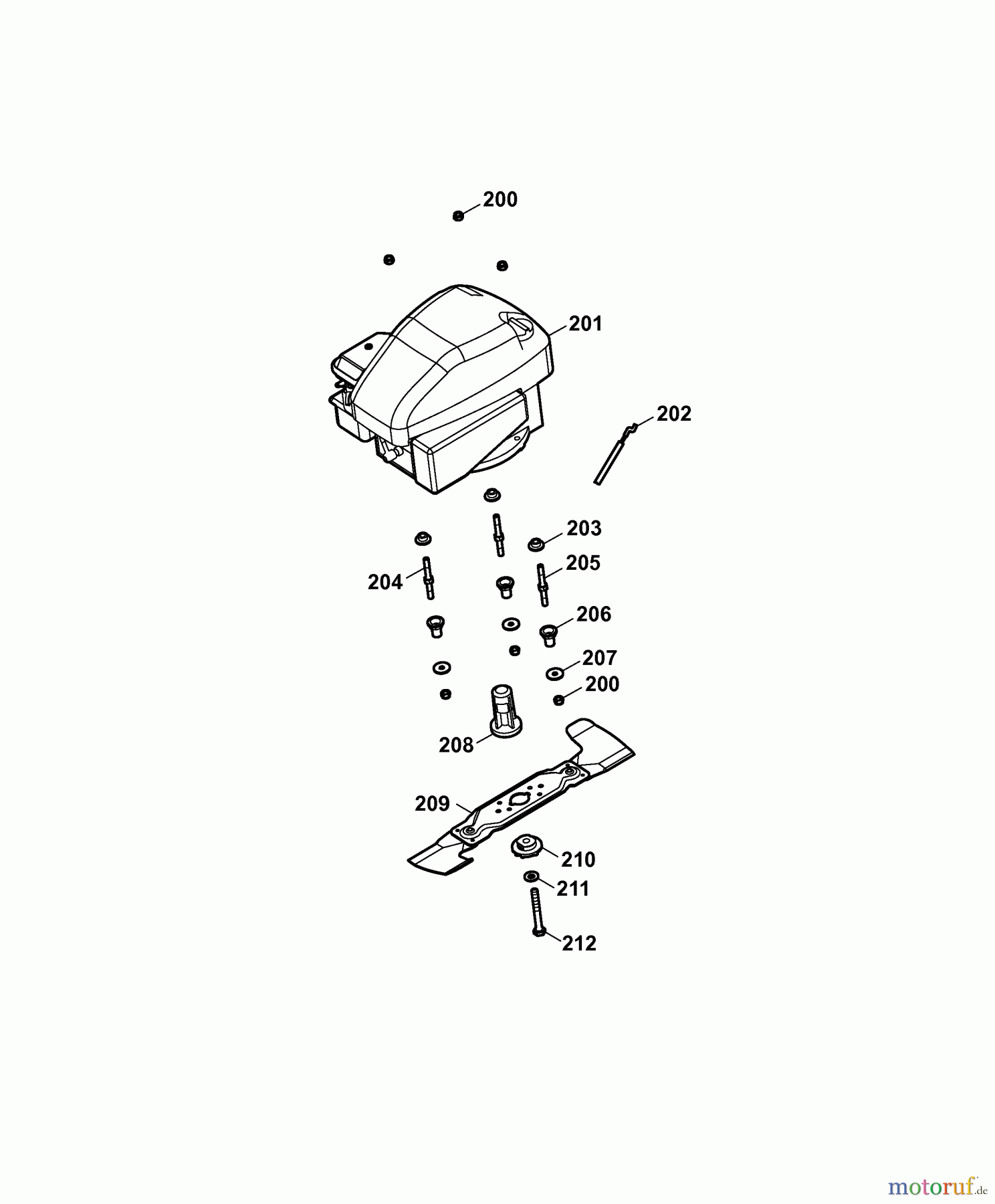 Wolf-Garten Petrol mower B 46 TB 4602680 Series B (2007) Blade, Blade adapter, Engine
