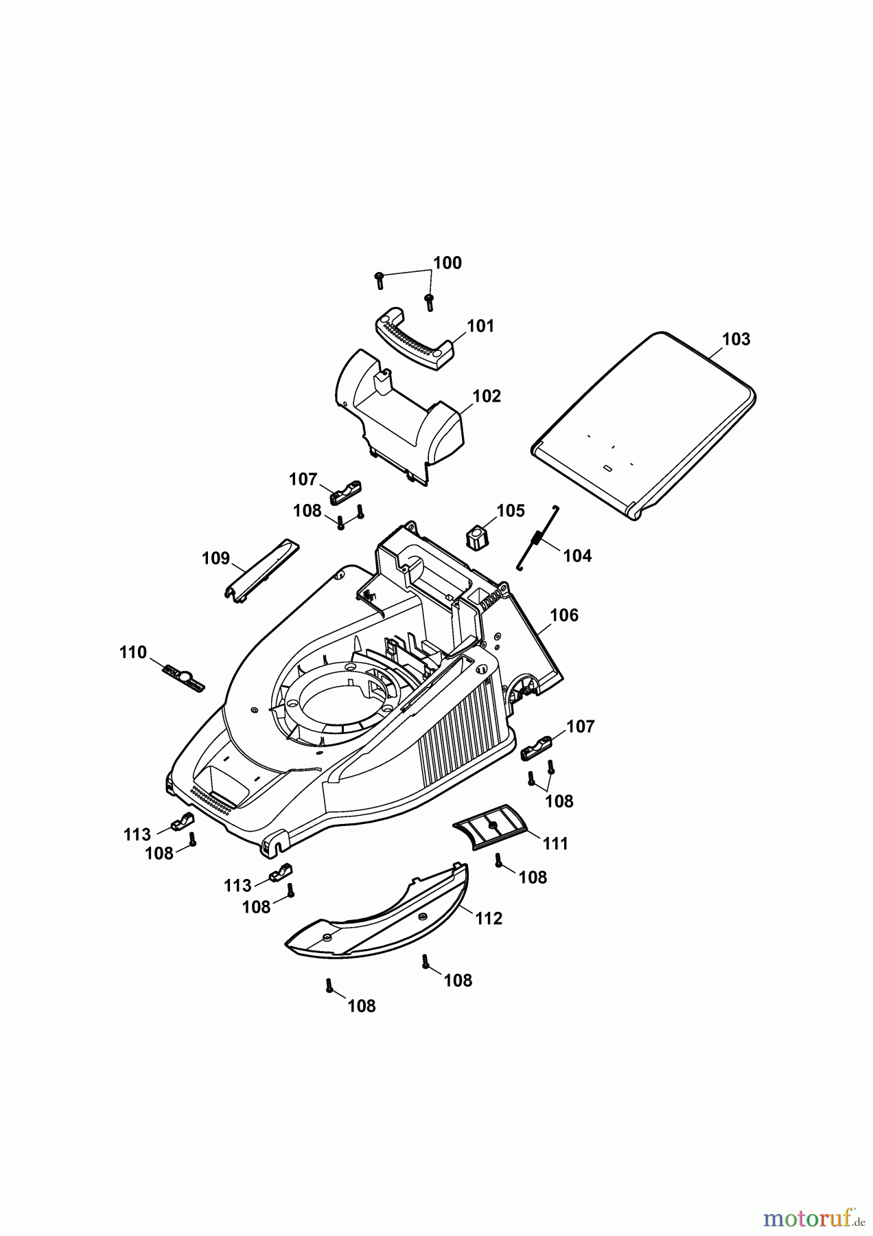 Wolf-Garten Petrol mower B 46 TB 4602680 Series F (2009) Deck housing