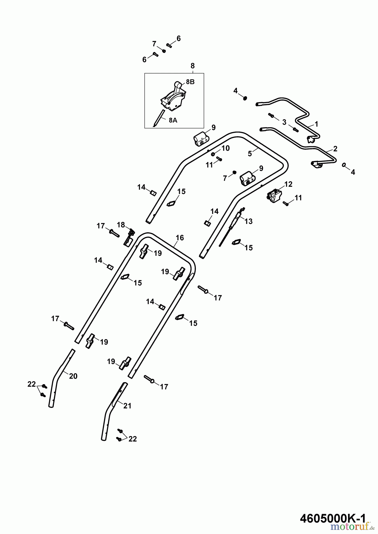 Wolf-Garten Petrol mower self propelled Esprit 46 BA 4605000 Series K (2009) Handle
