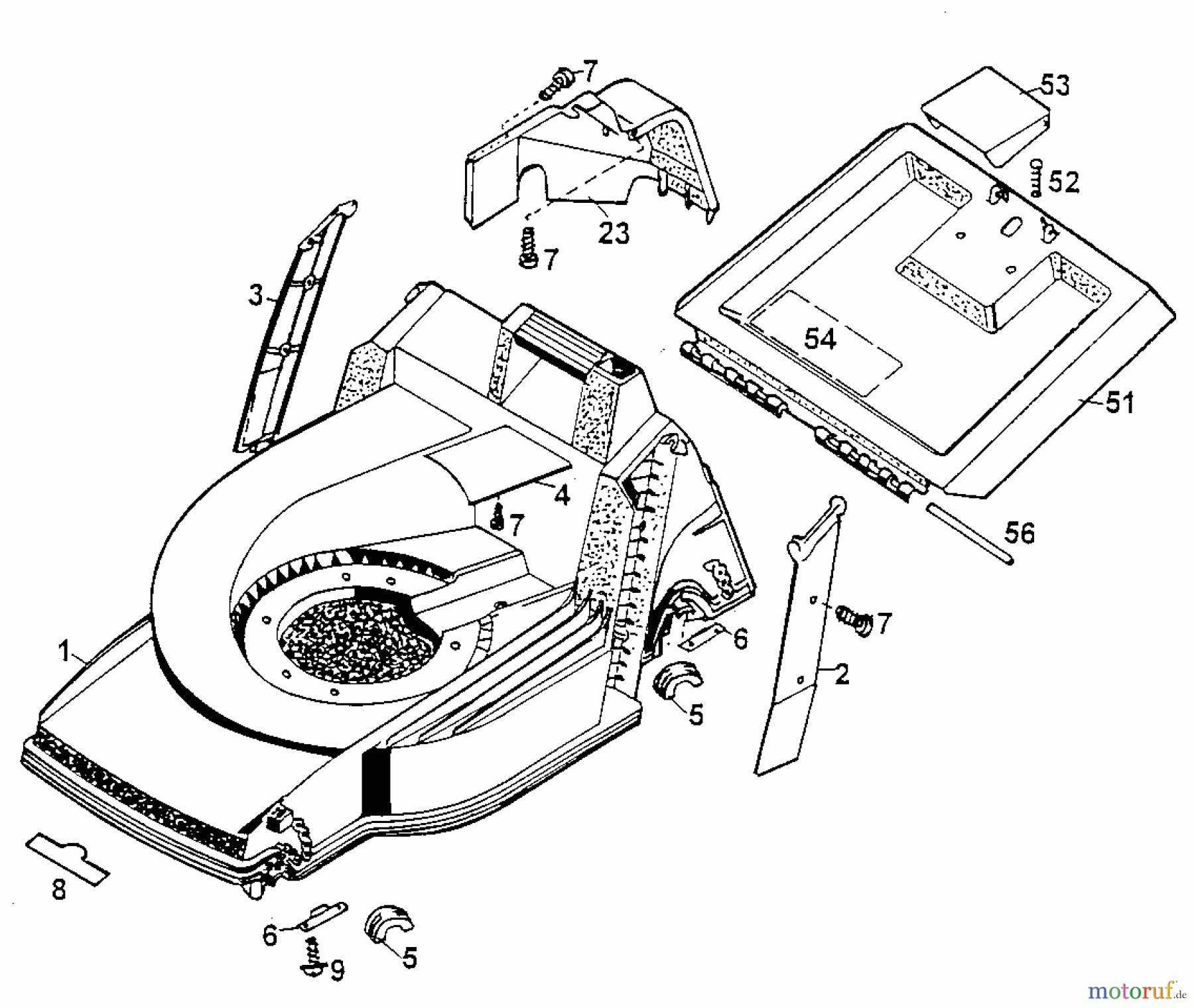 Wolf-Garten Petrol mower HB 42 BE 4760885 Series A (2000) Rear flap, Deck housing