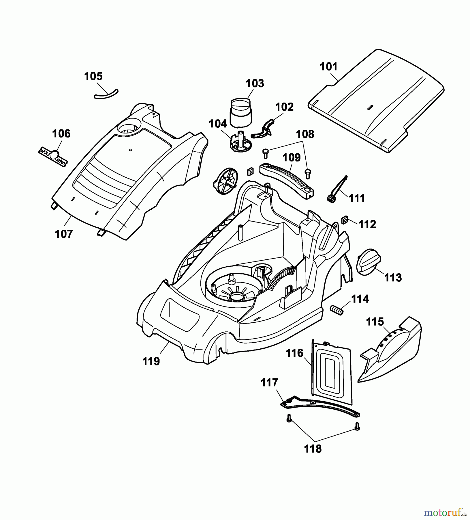  Wolf-Garten Electric mower 2.34 CPK 4904005 Series B  (2006) Deck housing