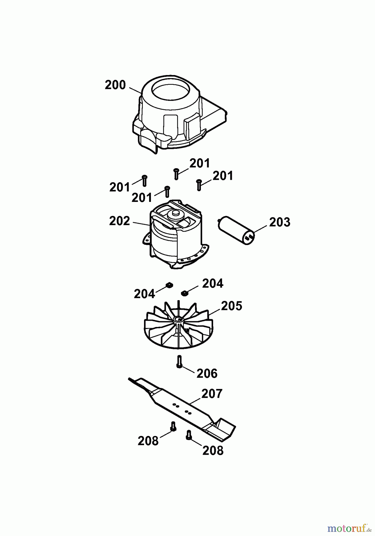  Wolf-Garten Electric mower 2.32 E-1 4905000 Series D  (2007) Blade, Blade adapter, Engine