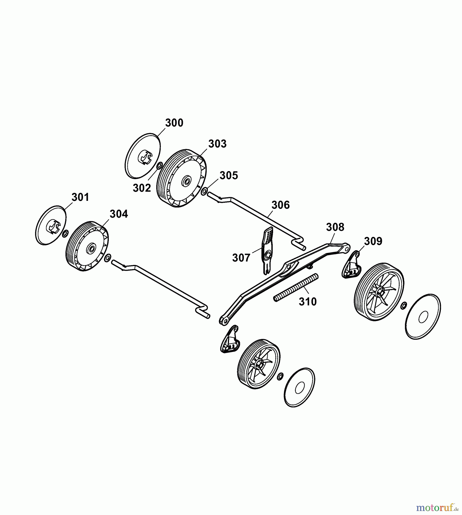  Wolf-Garten Electric mower Compact plus 37 E 4907000 Series B  (2007) Wheels, Cutting hight adjustment