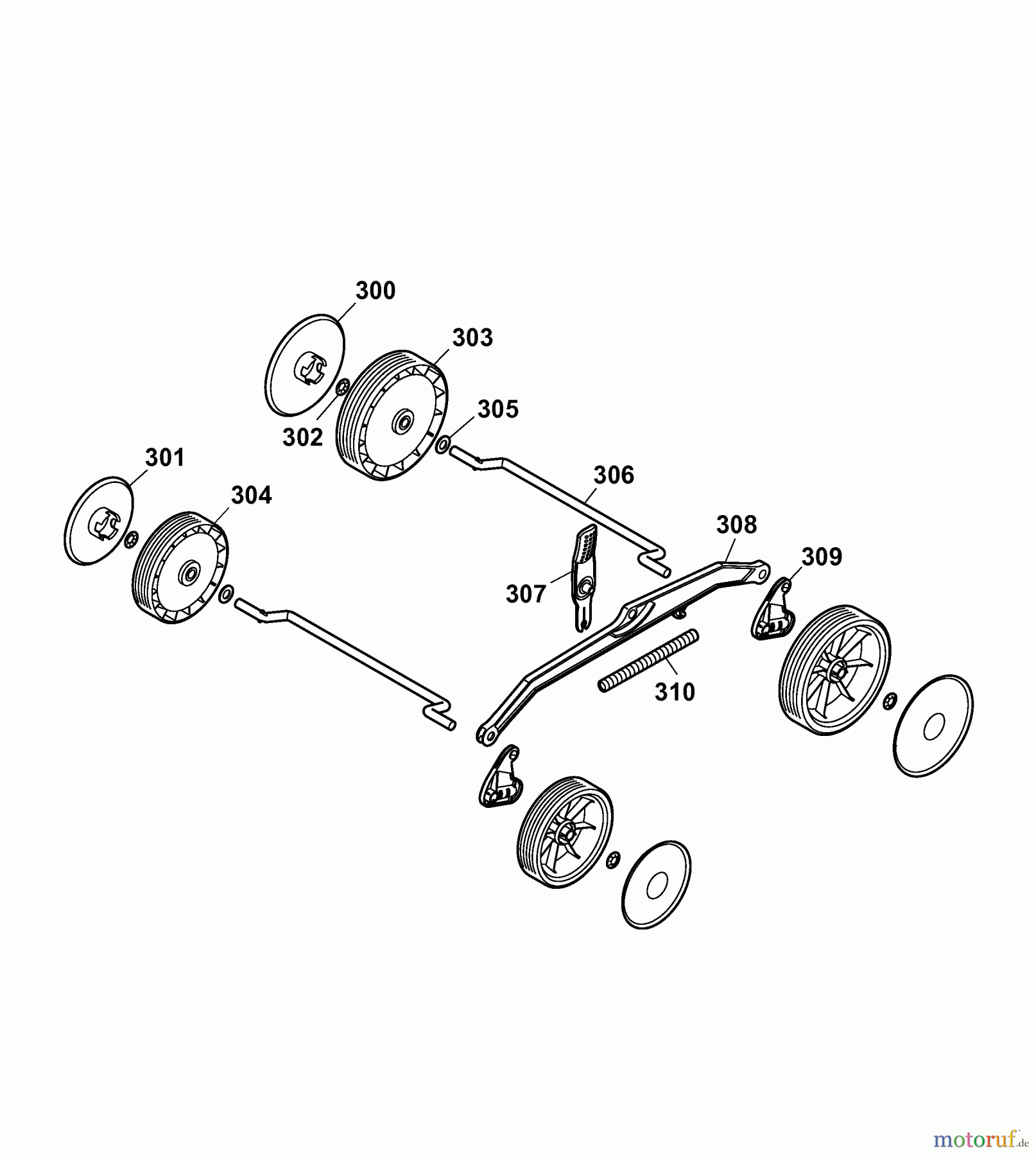  Wolf-Garten Electric mower Compact plus 37 E 4907003 Series E  (2009) Wheels, Cutting hight adjustment