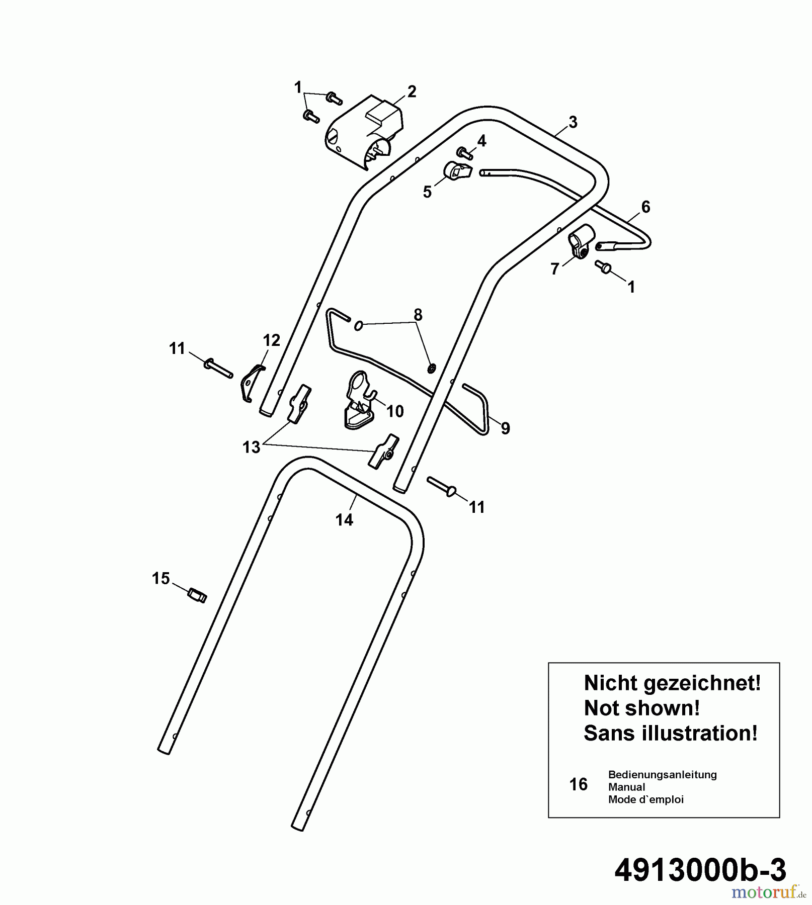 Wolf-Garten Electric mower Compact plus 32 E 4913000 Series B (2007) Handle