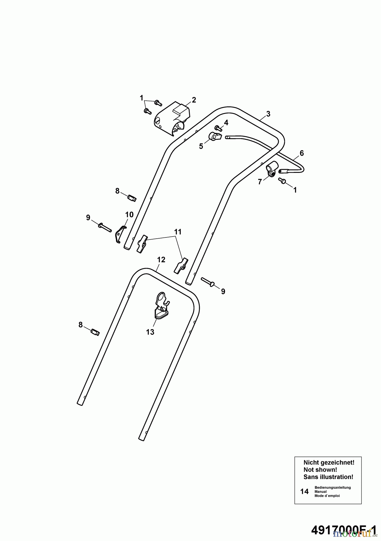  Wolf-Garten Electric mower 2.37 E 4917000 Series F  (2009) Handle