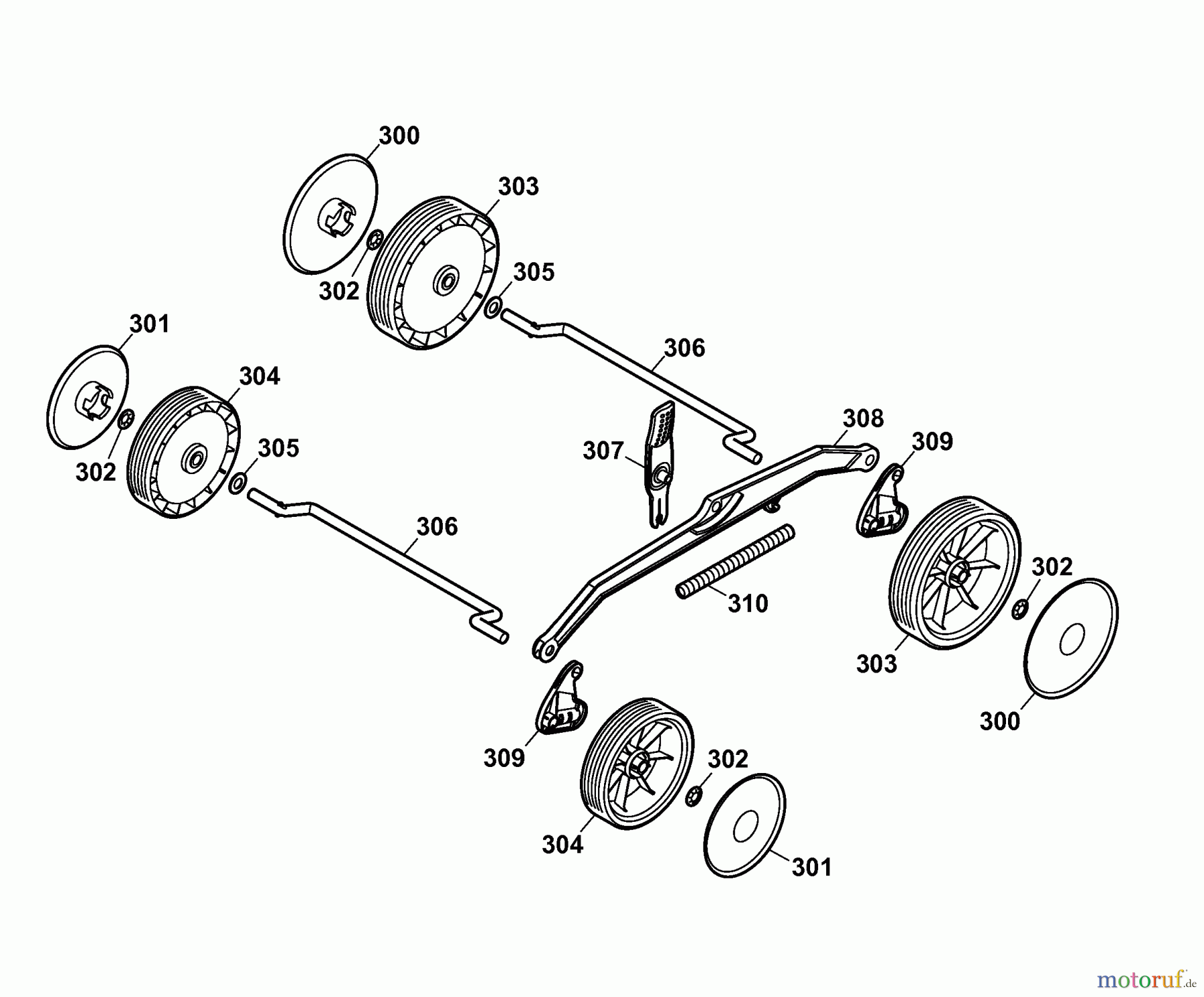  Wolf-Garten Electric mower 2.37 EK 4917004 Series A  (2006) Wheels, Cutting hight adjustment