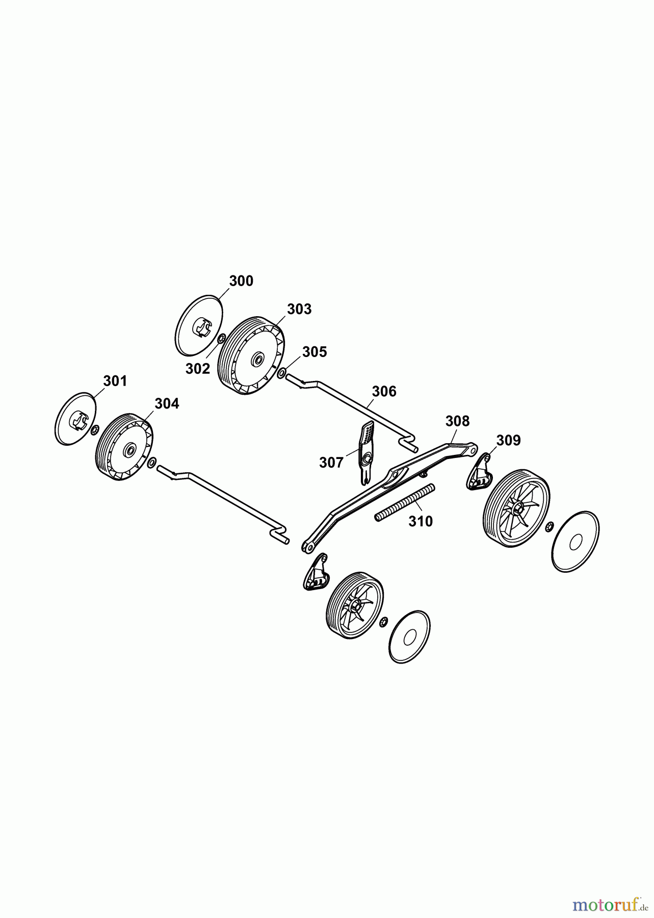  Wolf-Garten Electric mower Power Edition 34 E 4924002 Series B  (2009) Height adjustment, Wheels