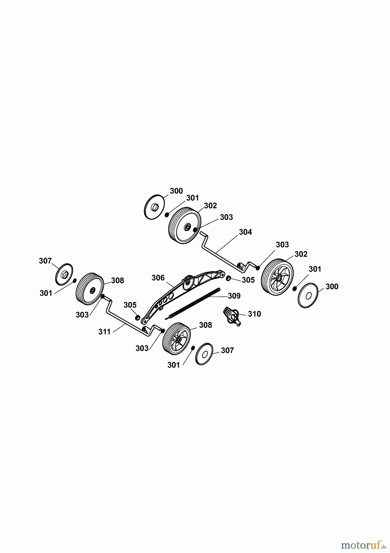  Wolf-Garten Hybrid mower Hybrid Power 40 4949002 Series B  (2009) Wheels, Cutting hight adjustment