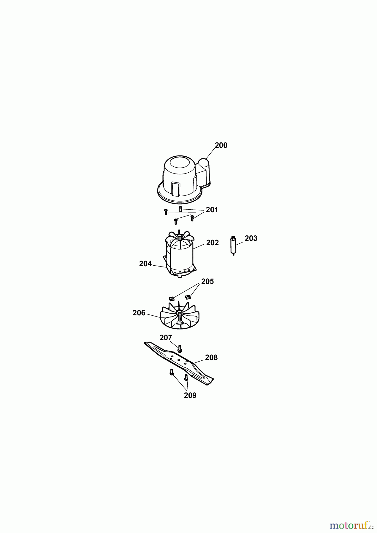 Wolf-Garten Electric mower 2.40 E-1 4968000 Series D (2009) Blade, Blade adapter, Engine