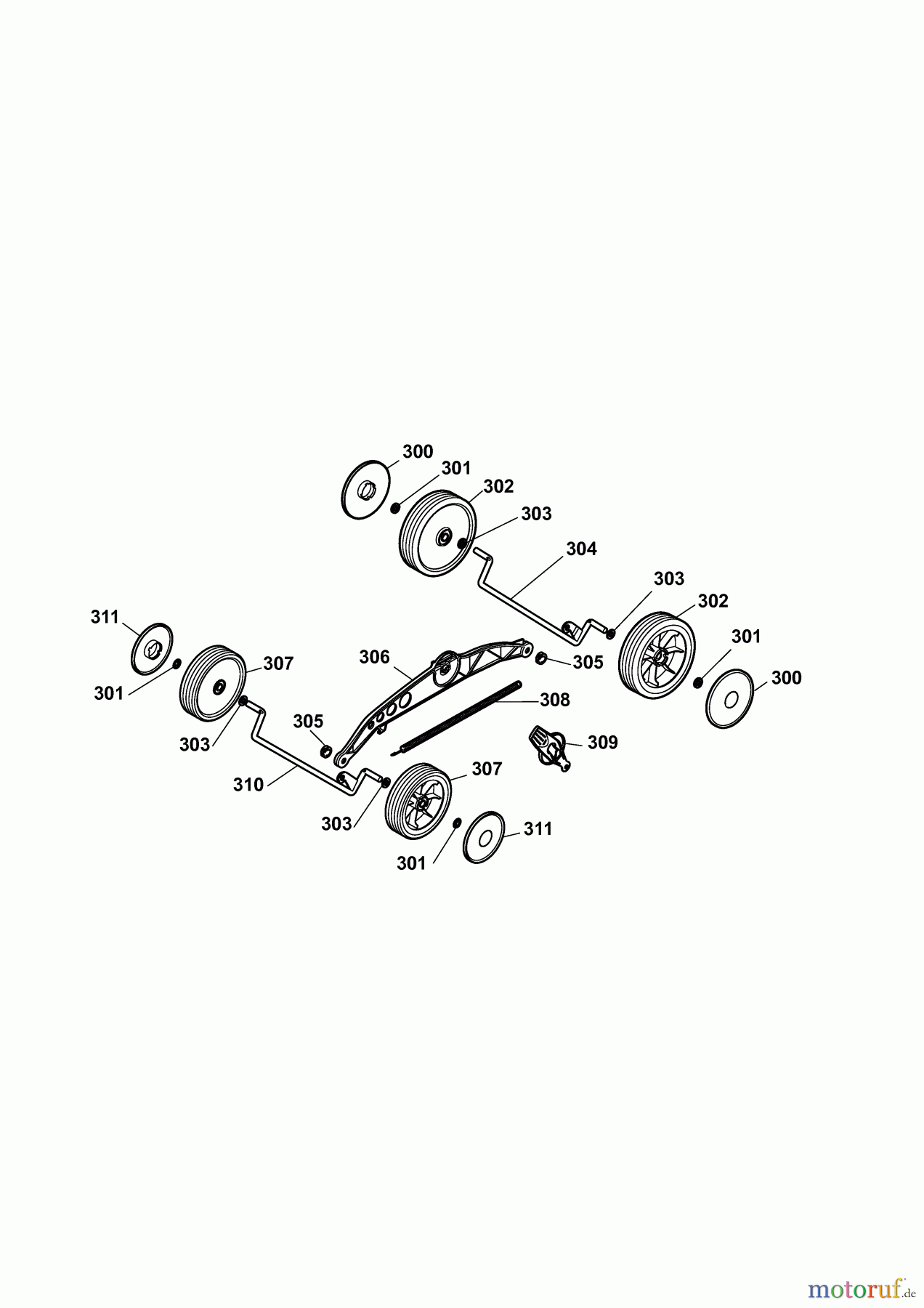 Wolf-Garten Electric mower 6.40 E 4969000 Series B (2009) Height adjustment, Wheels