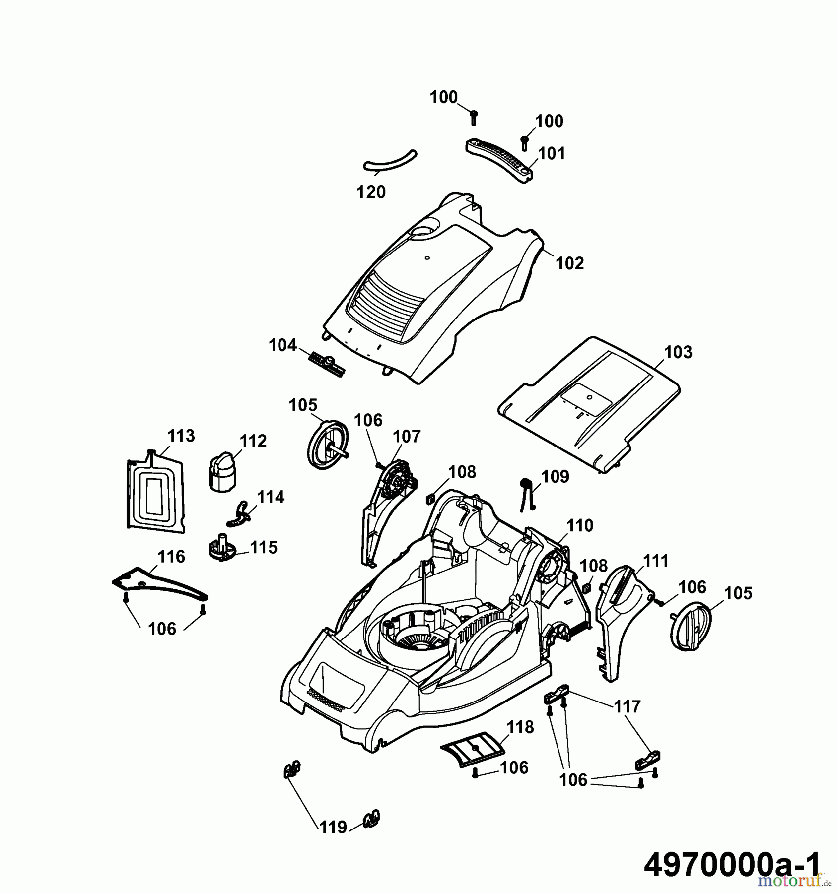 Wolf-Garten Electric mower Compact plus 40 E-1 4970000 Series A (2006) Deck housing