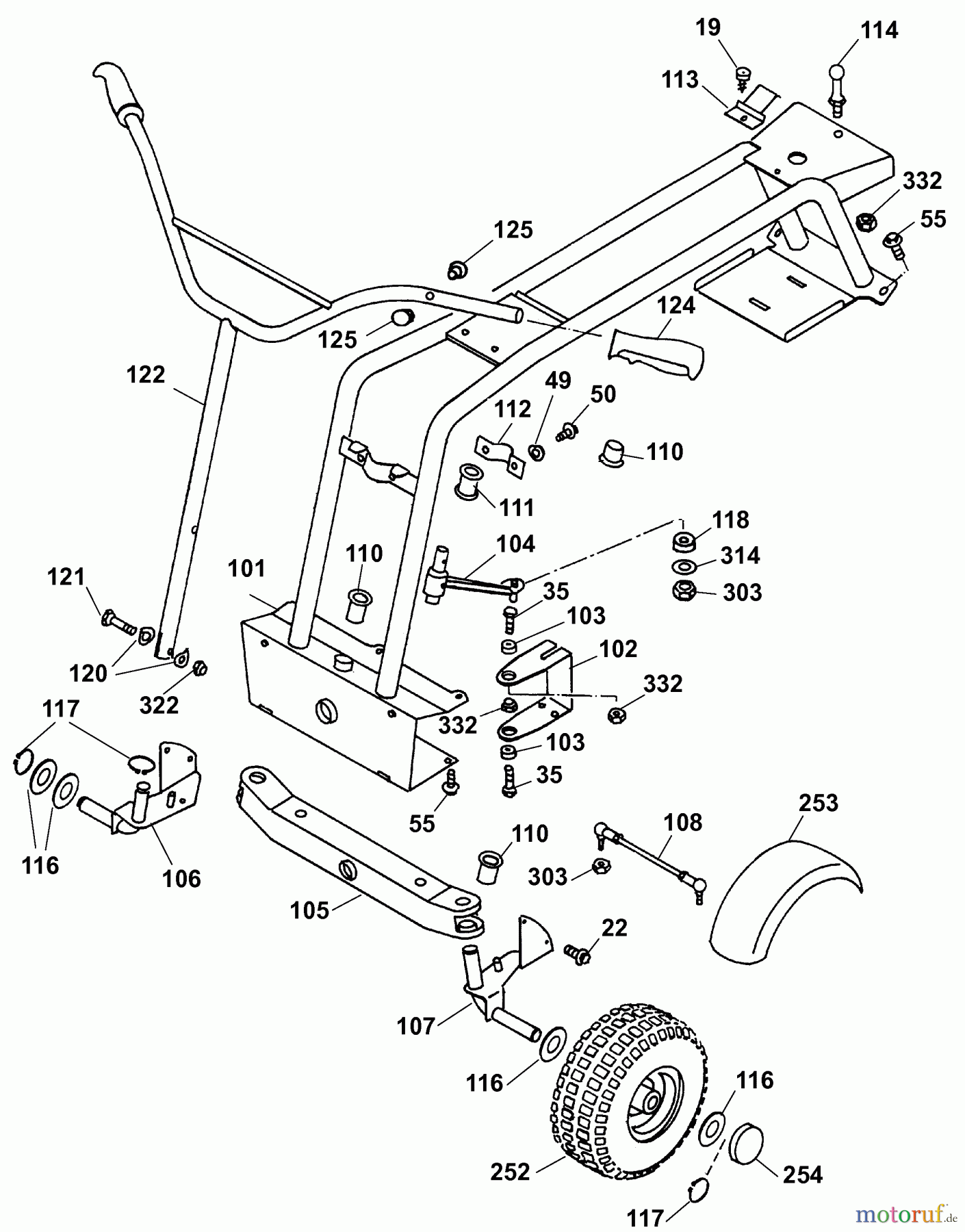 Wolf-Garten Scooter SV 4 6155000 Series E (2008) Steering, Upper frame