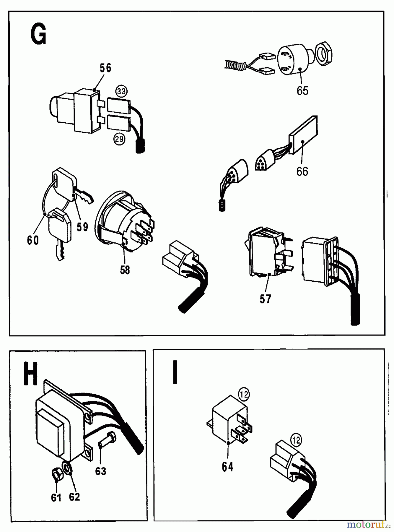 Wolf-Garten Lawn tractors Trac OHV 7 6205000 Series A (2001) Electric parts