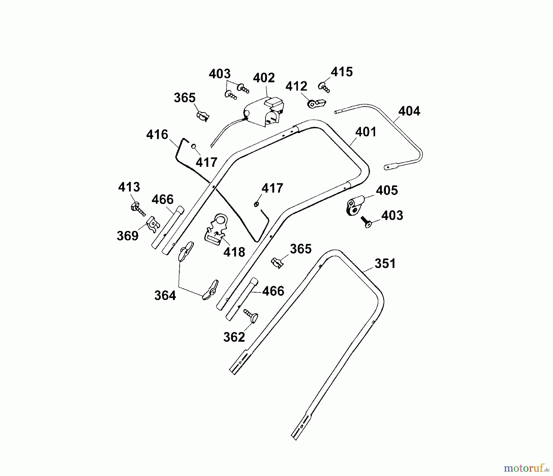 Wolf-Garten Electric mower 6.38 E 4950080 Series A (2003) Handle