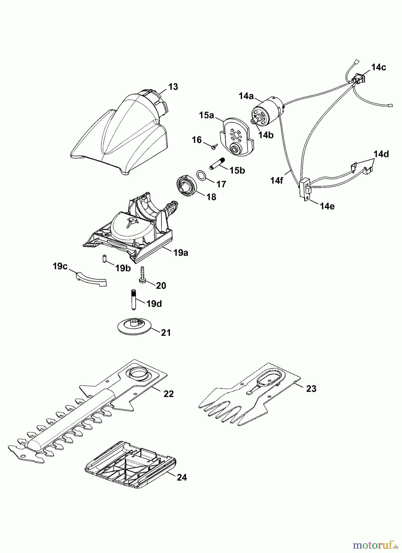  Wolf-Garten Battery shears Accu BS 80 7087683 Series A  (2007) Rotating head, Charger, Blade