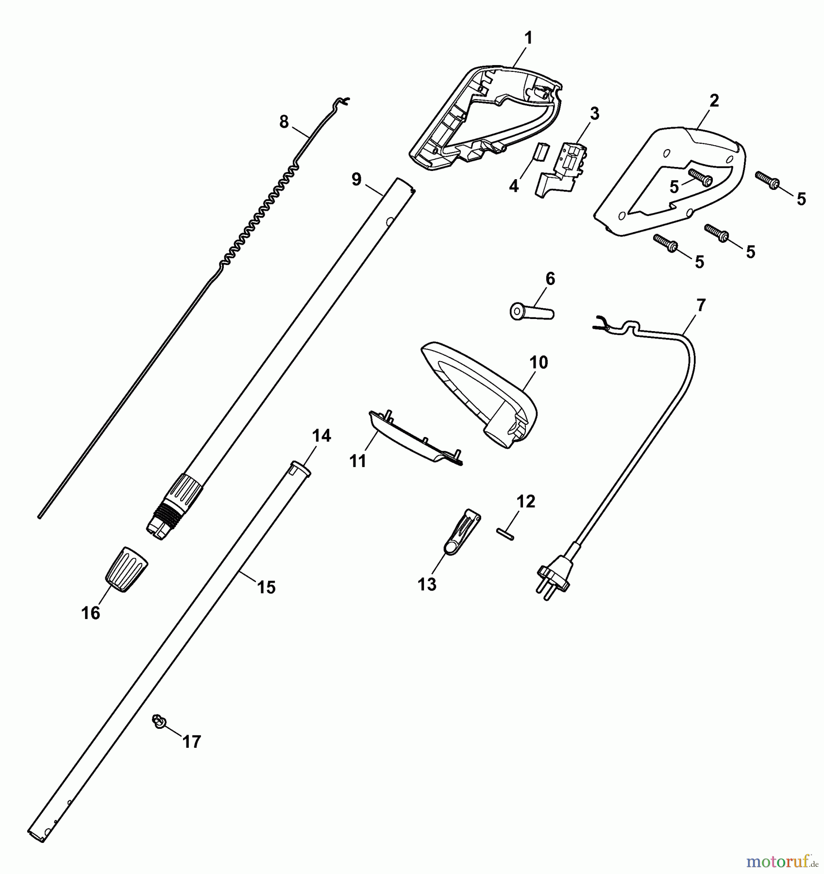 Wolf-Garten Electric trimmer GT 840 7130000 Series B (2006) Handle