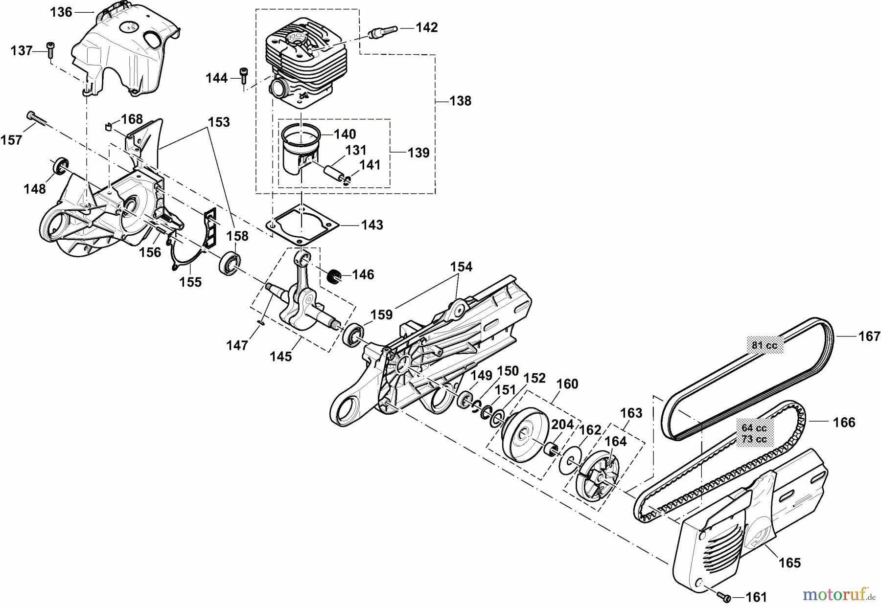  Dolmar Trennschleifer Benzin PC-6414 CD 6  Zylinder, Kurbeltrieb, Kupplung