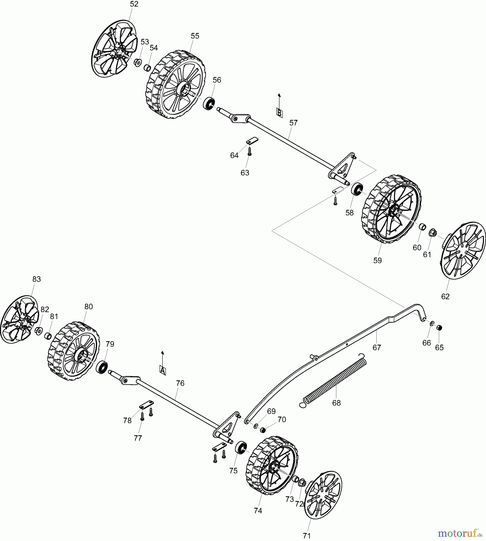  Dolmar Rasenmäher Akku AM-3643 2  Räder