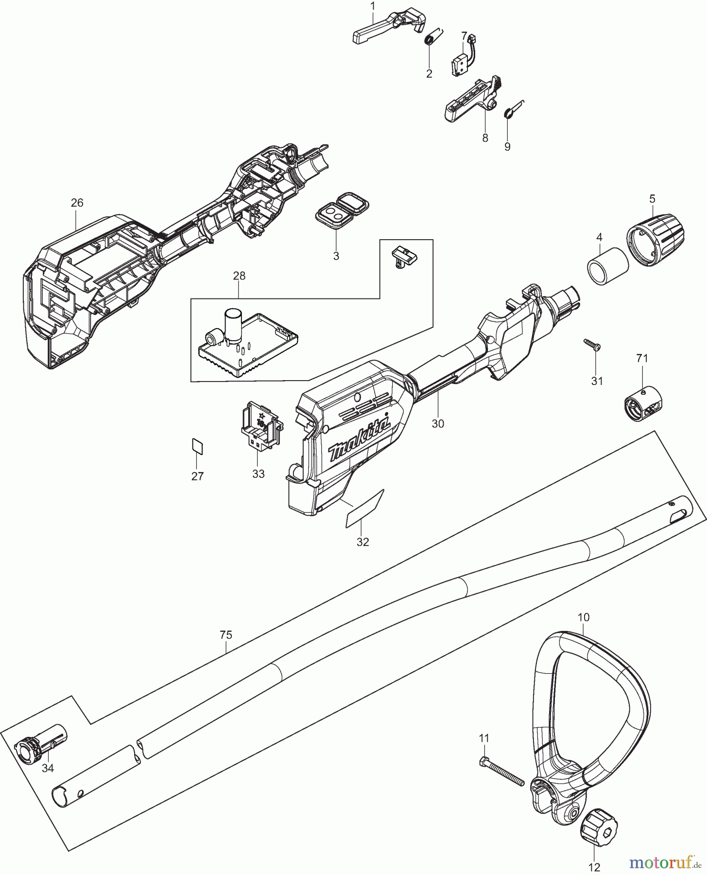  Dolmar Motorsensen & Trimmer Akku DUR189 1  Griffe