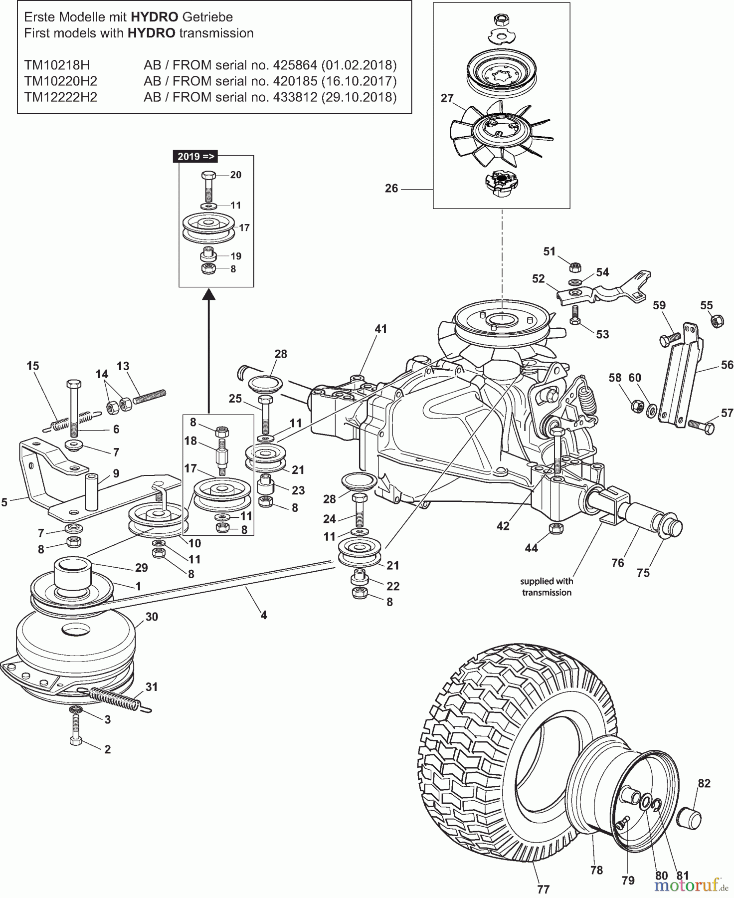 Dolmar Rasentraktoren TM10218H TM10218H (2015-2019) 6ya Getriebe HYDRO