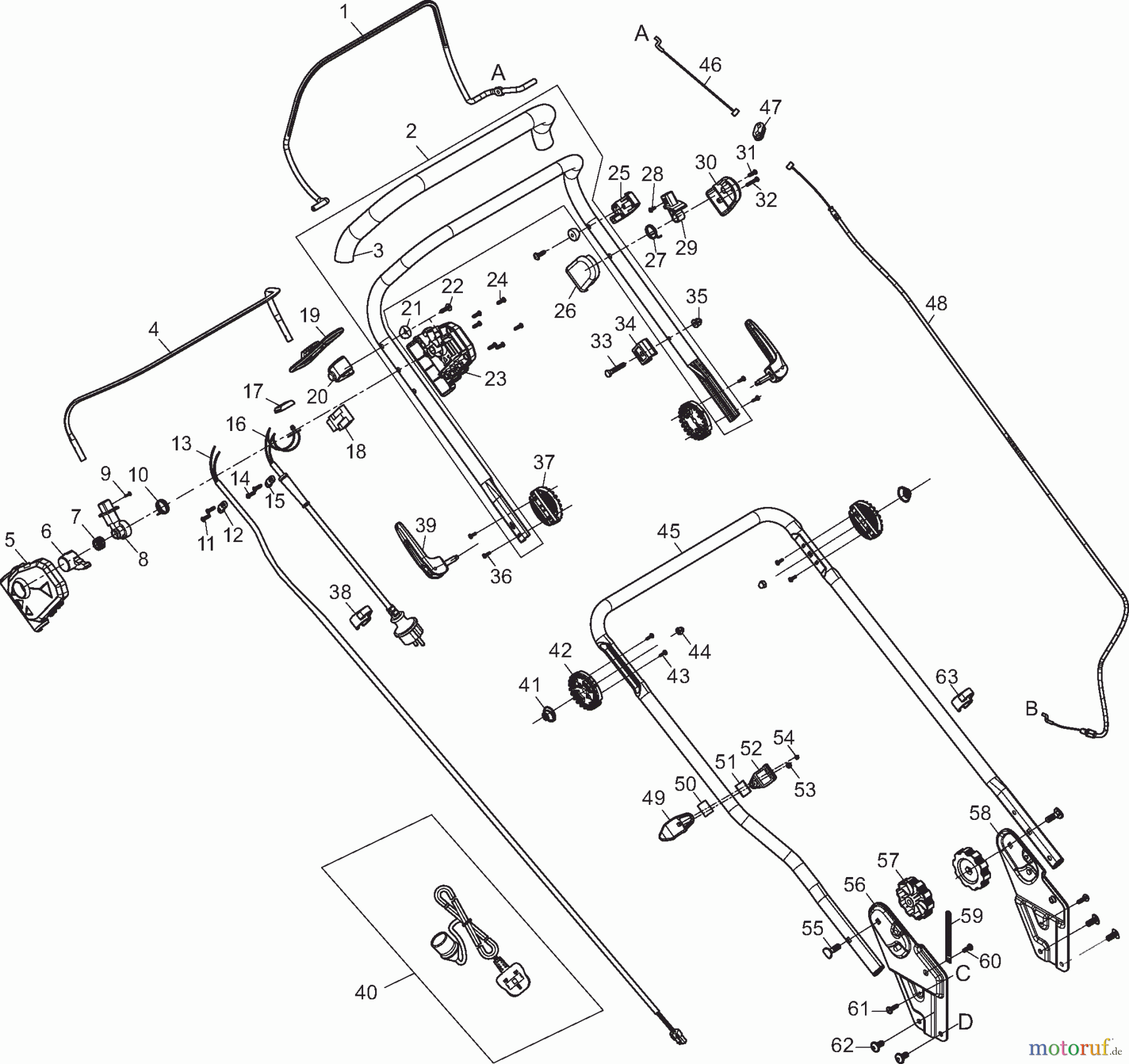 Dolmar Rasenmäher Elektro EM463S 1 Führungsholm